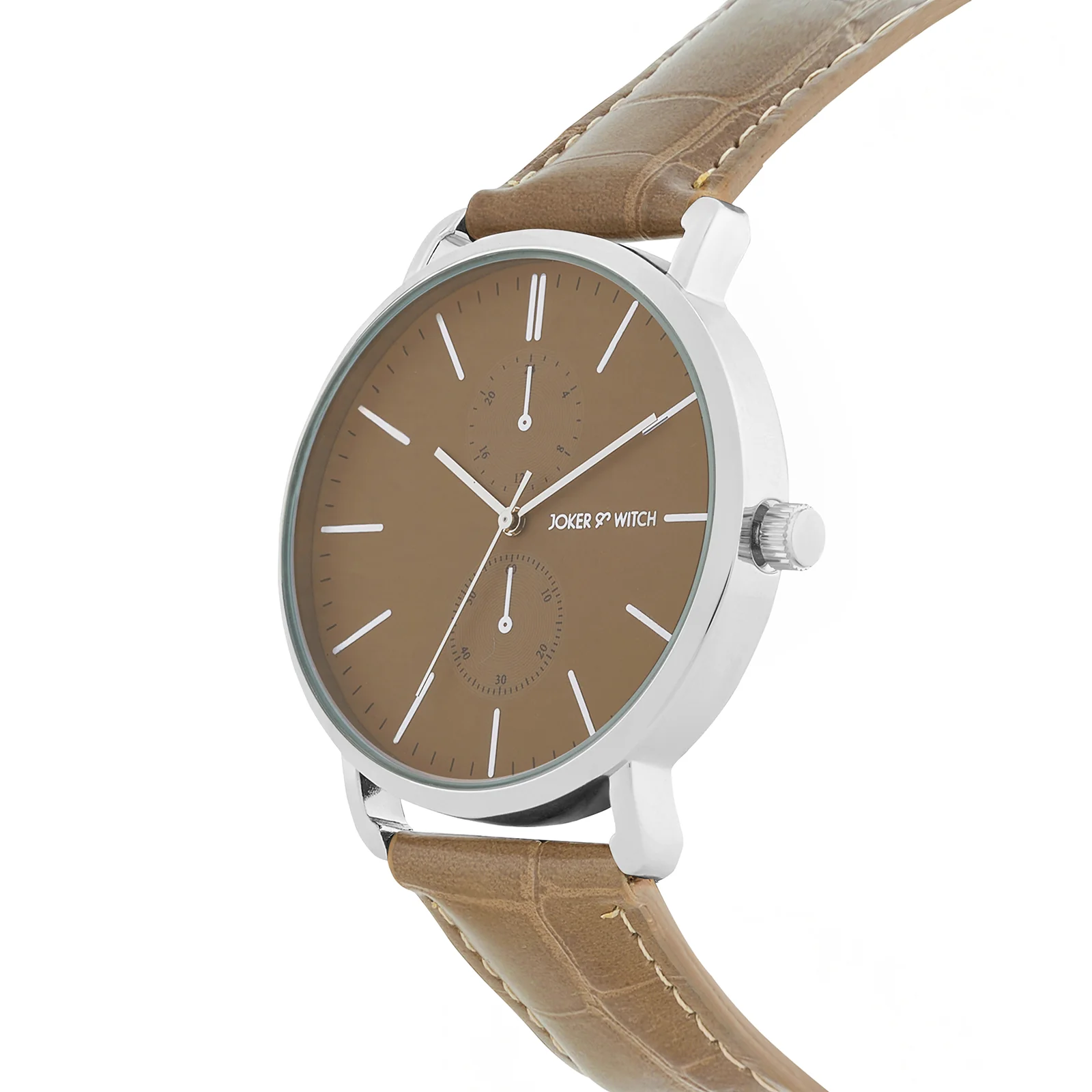Orion Grey-Brown XLarge Dial PU Strap Men's Watch - Image 4