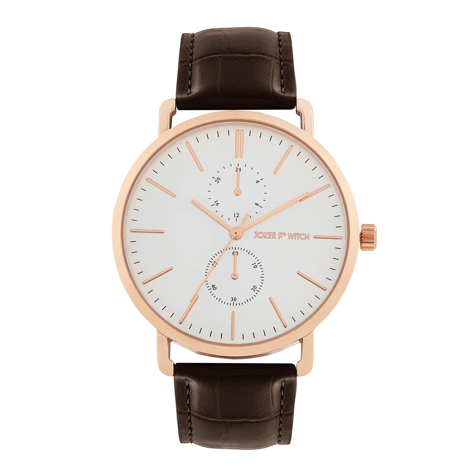 Orion White XLarge Dial Brown PU Strap Men's Watch - Image 3