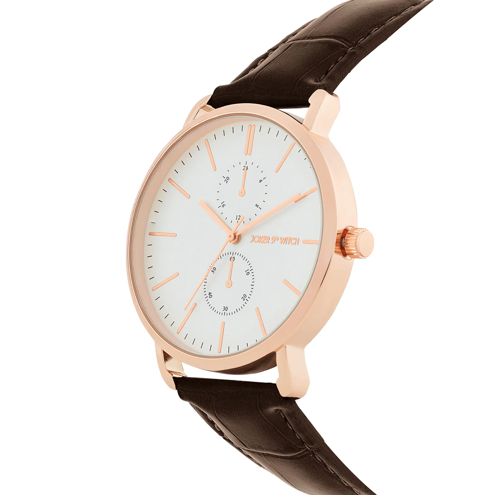 Orion White XLarge Dial Brown PU Strap Men's Watch - Image 4