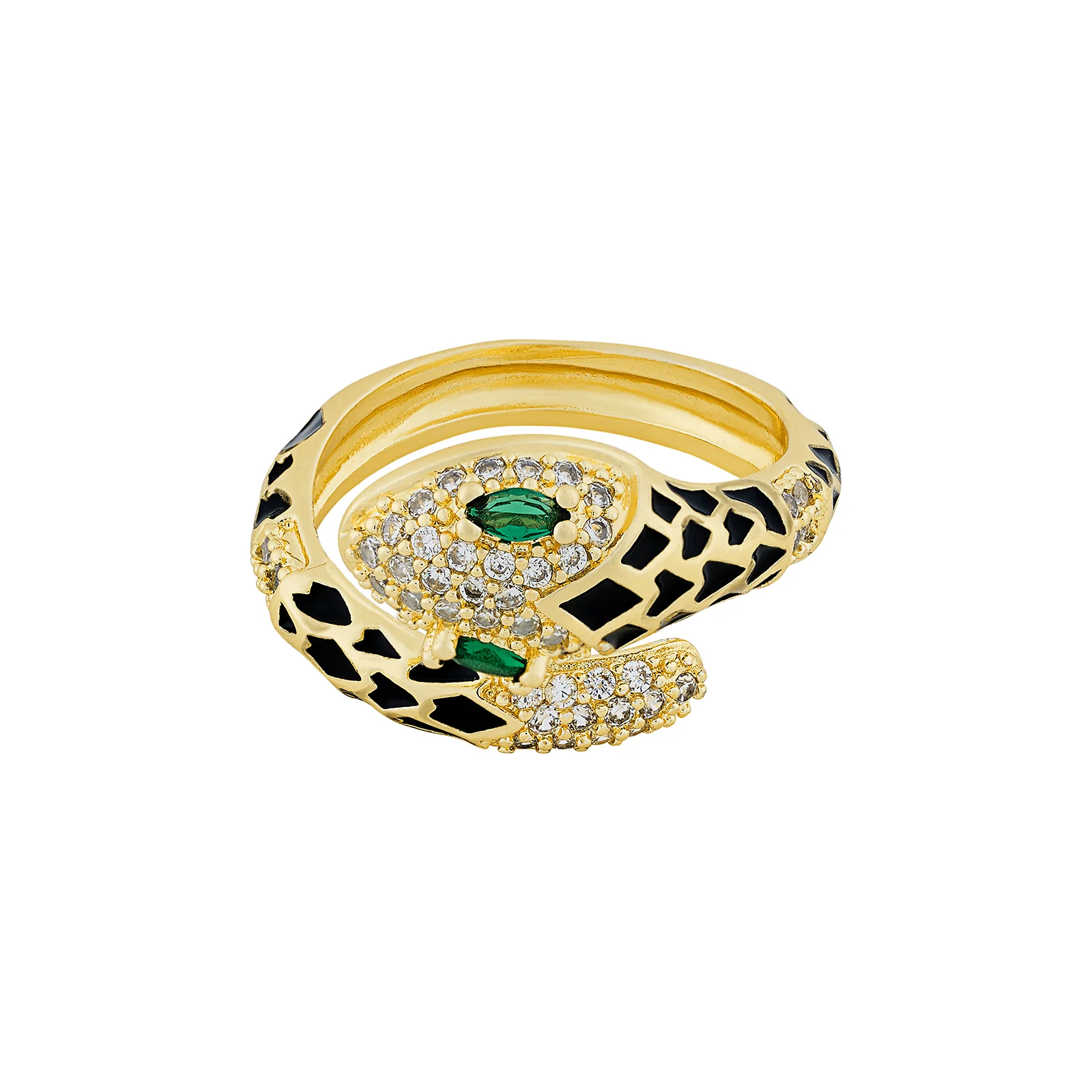 Orozo Gold & Black Snake Ring - Image 3