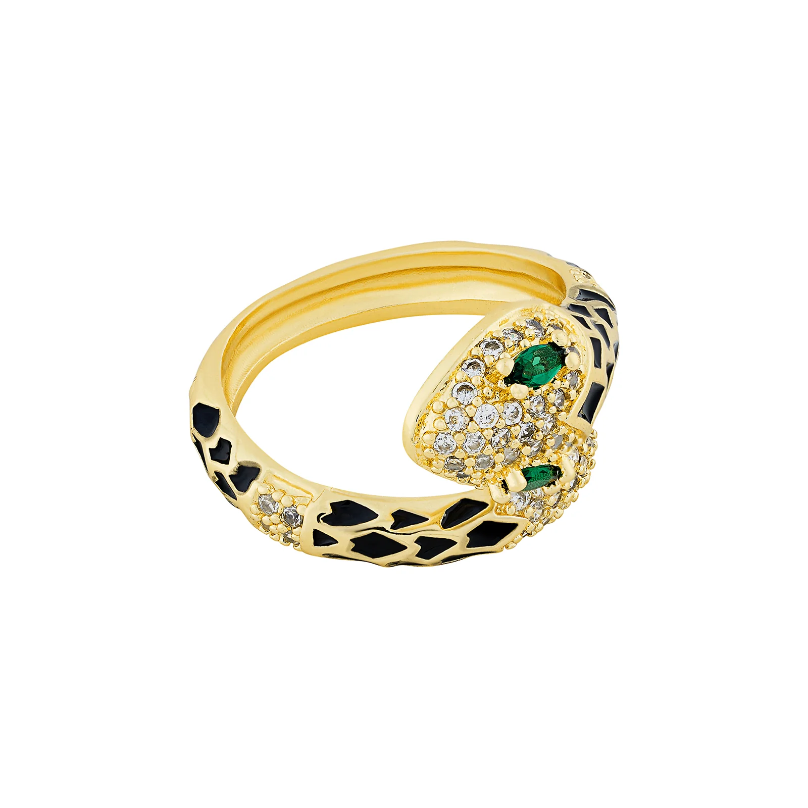 Orozo Gold & Black Snake Ring - Image 4