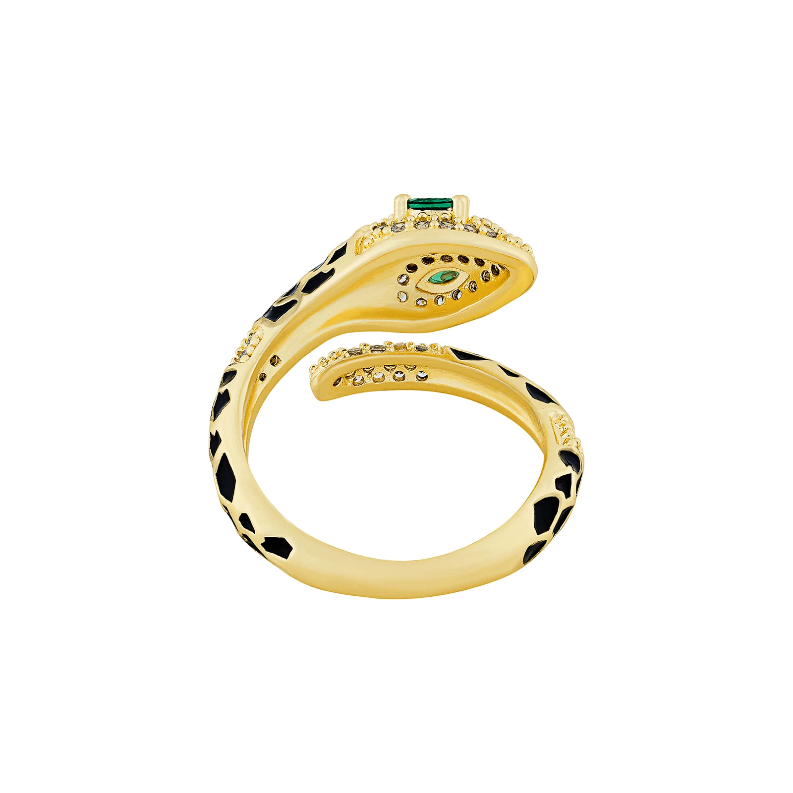 Orozo Gold & Black Snake Ring - Image 5