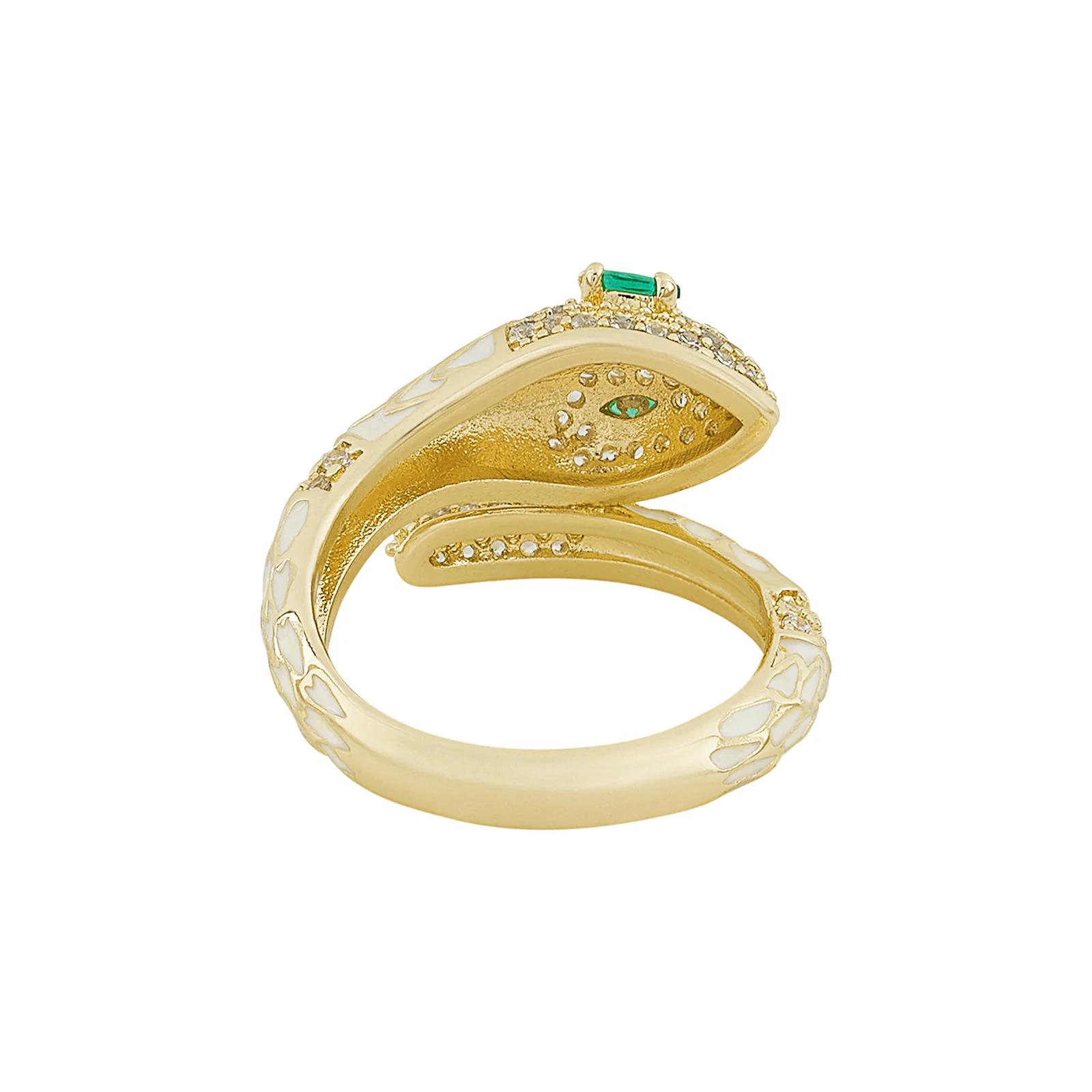 Orozo Gold & White Snake Ring - Image 5