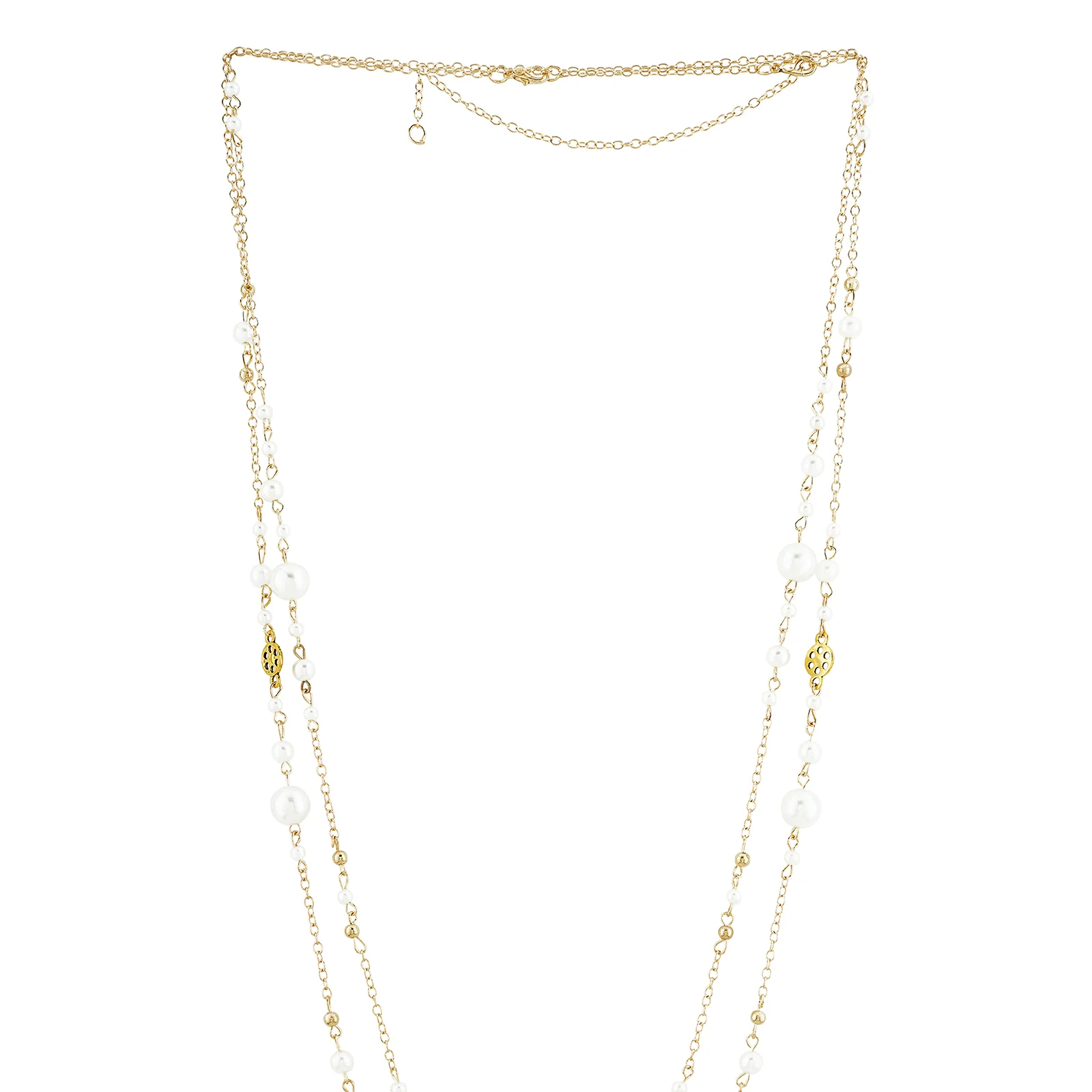 Pearlora Layered Molten Pearl Gold Necklace - Image 5