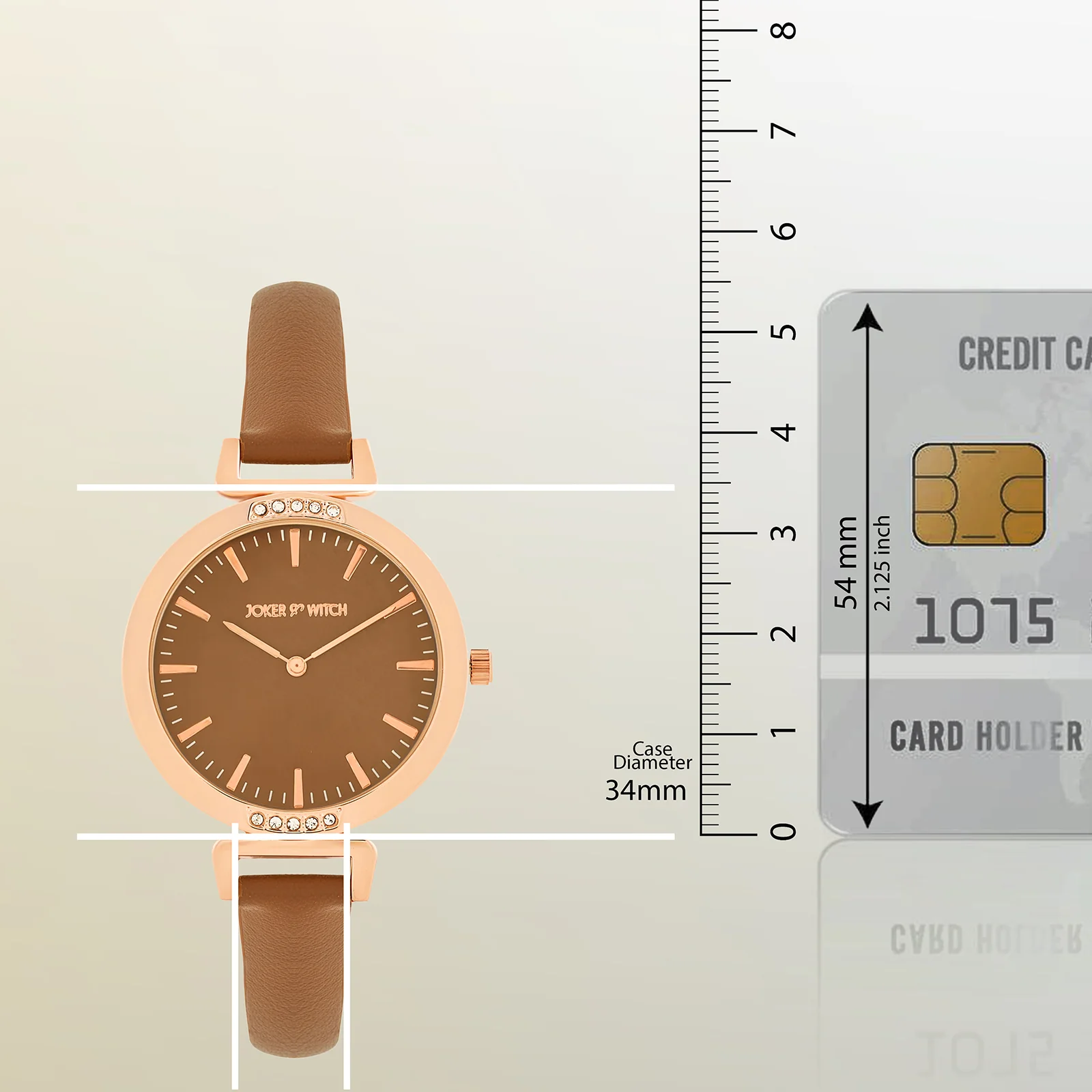 Petite Mocha Medium Dial PU Strap Women's Watch - Image 8