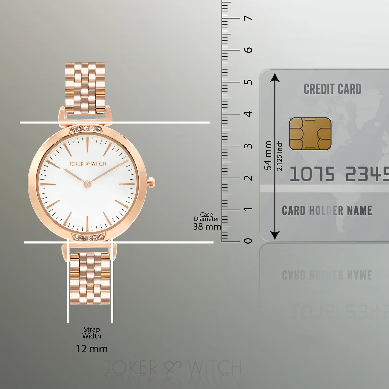 Petite White Medium Dial Rose Gold Linked Chain Strap Women's Watch - Image 8