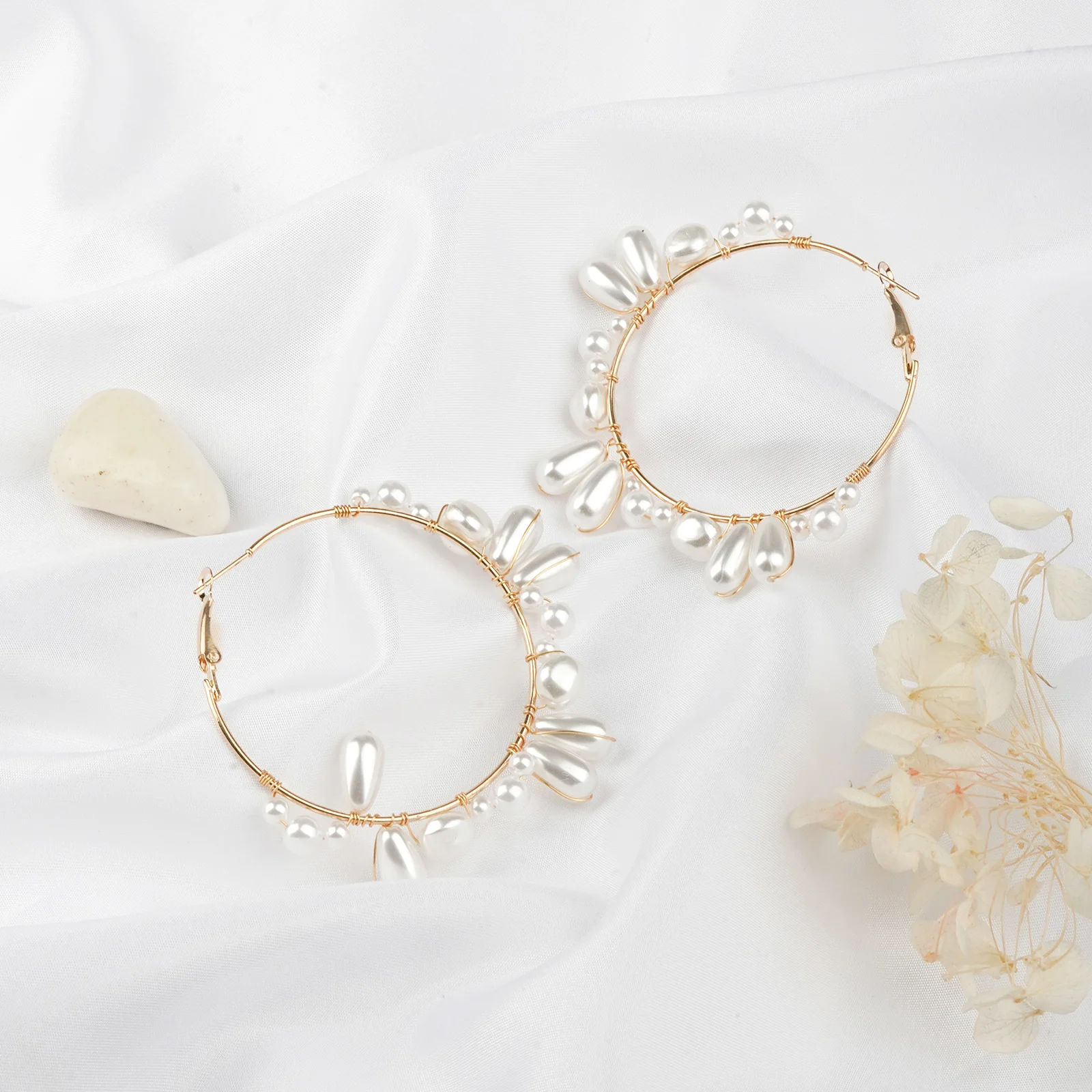 Phila Pearl Drop Hoop Earring