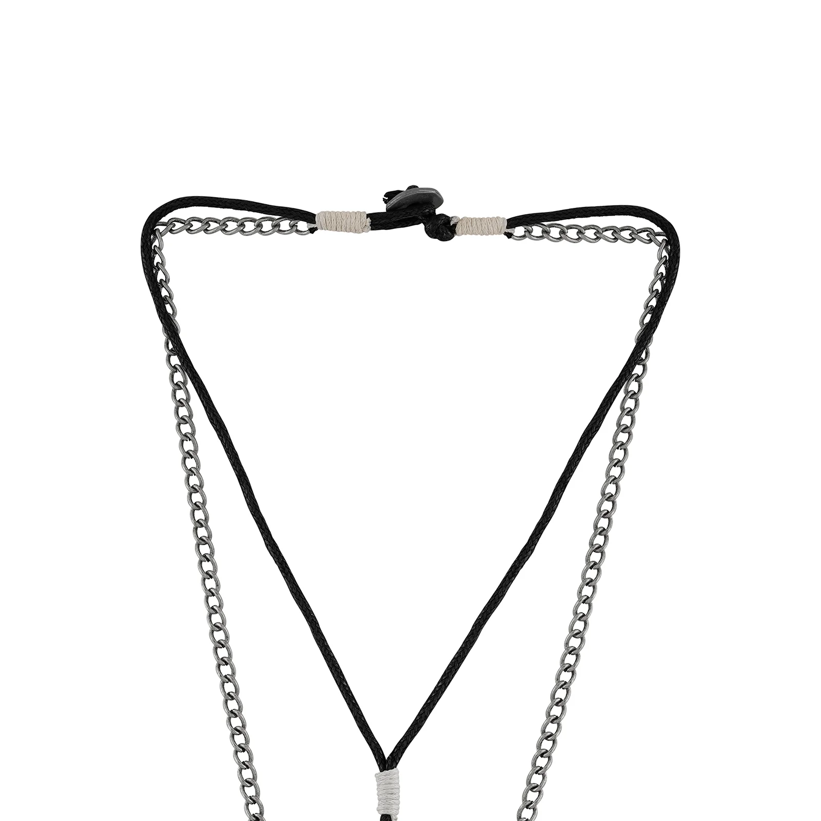 Polin Men's Layered Black Necklace - Image 4