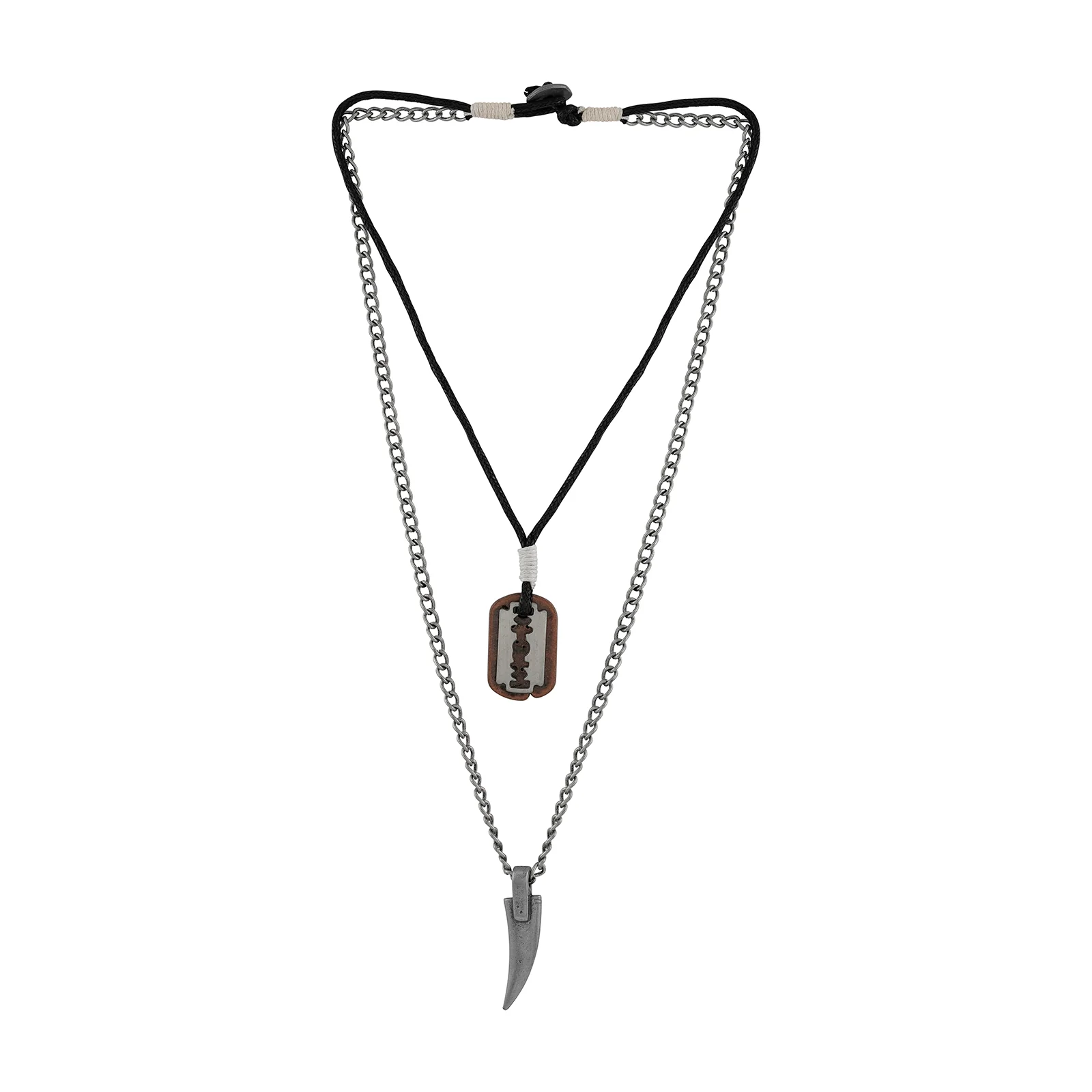 Polin Men's Layered Black Necklace - Image 5