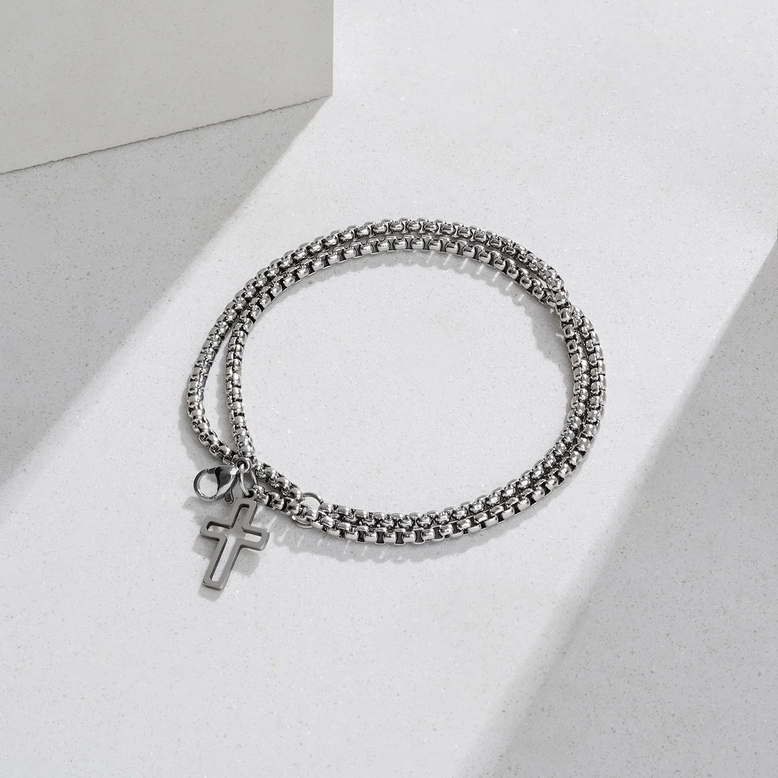 Pollux Double Row Cross Bracelet