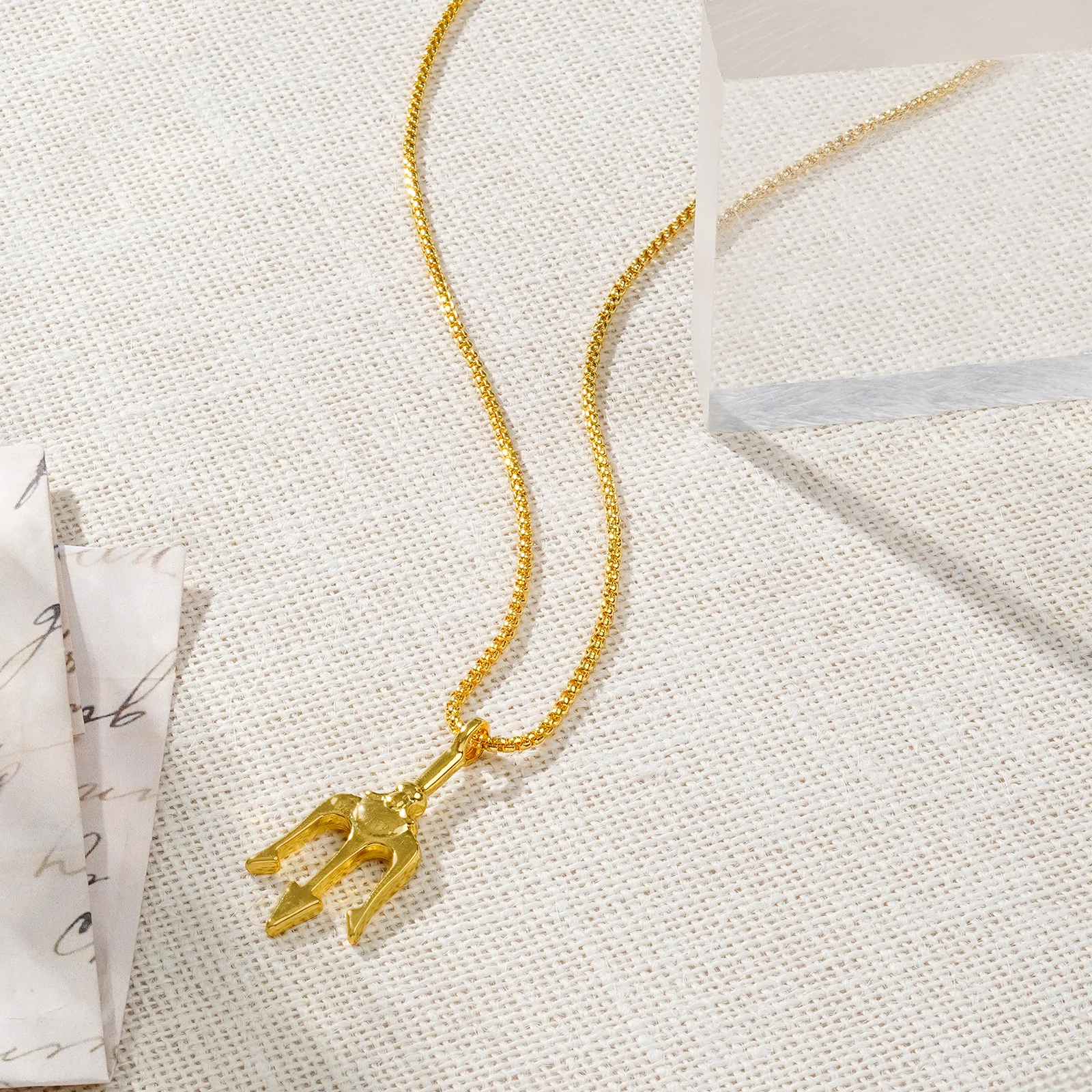 Poseidon Gold Pendant Necklace