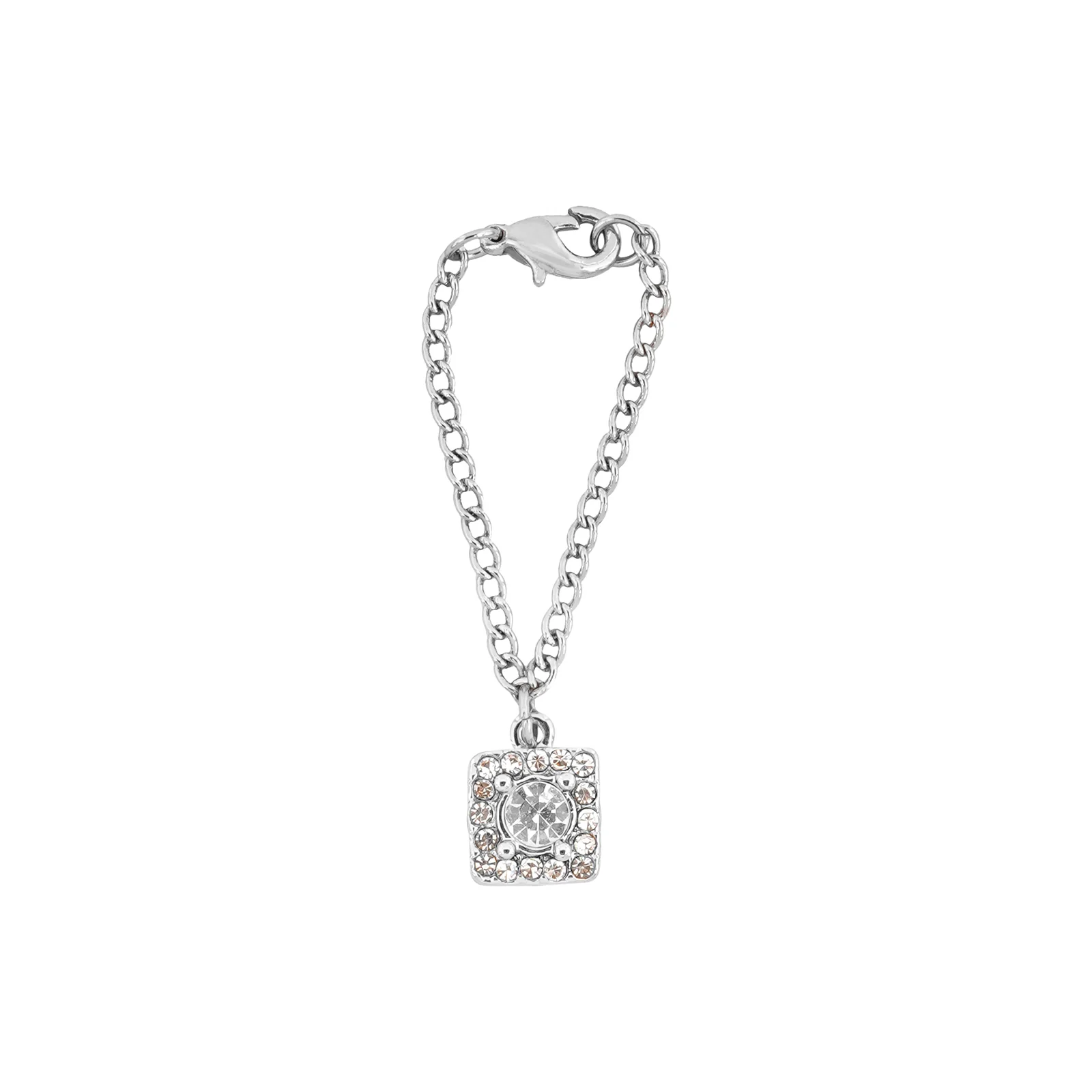Quad Rhinestone Silver Watch Charm - Image 3