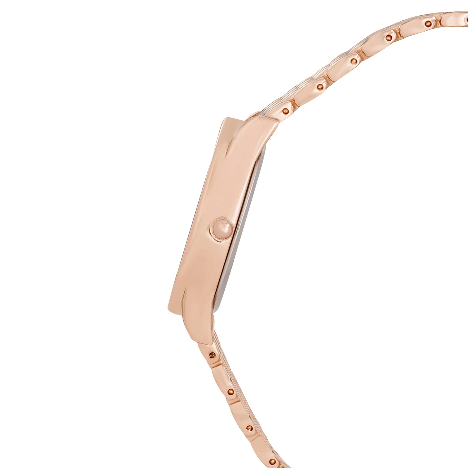 Quisp Mocha Sunray Small Oval Dial Rose Gold Linked Chain Strap Women's Watch - Image 5
