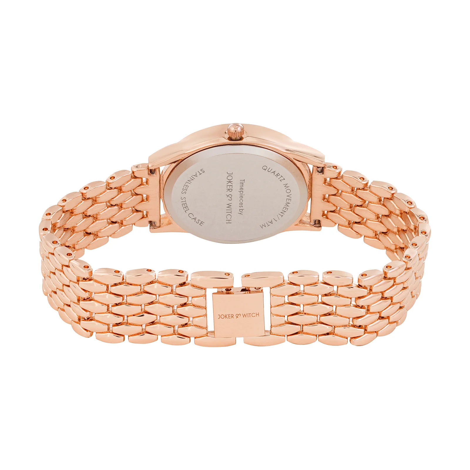 Quisp Mocha Sunray Small Oval Dial Rose Gold Linked Chain Strap Women's Watch - Image 6
