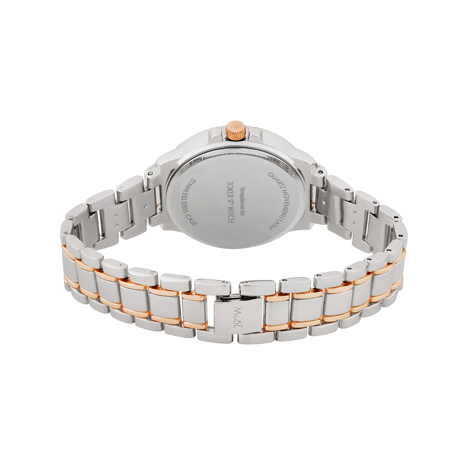 Radiant Halo White Medium Rhinestone Dial Dual Tone Linked Chain Strap Women's Watch - Image 6