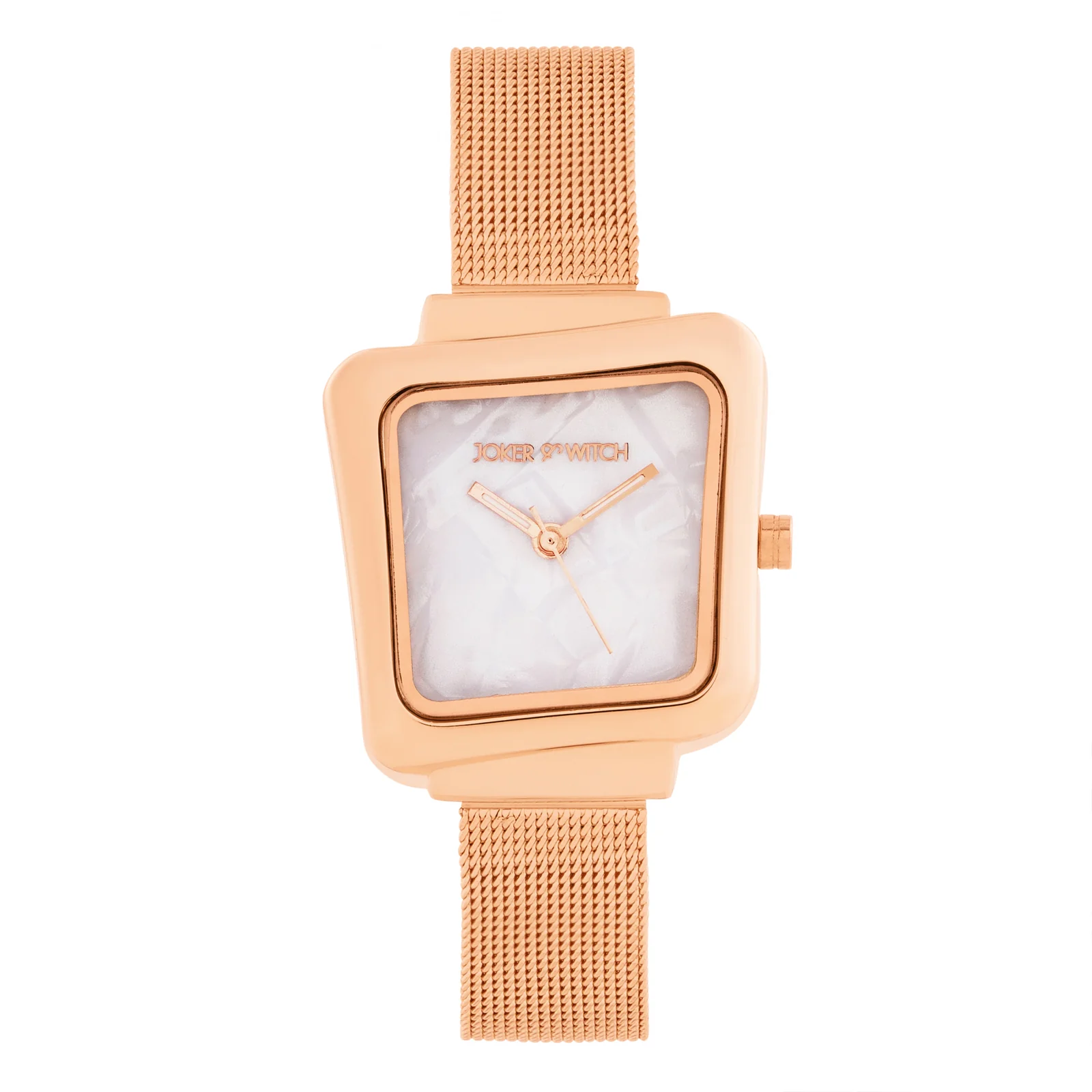 Regalia White Small Hexagon Dial Rose Gold Mesh Strap Women's Watch - Image 2