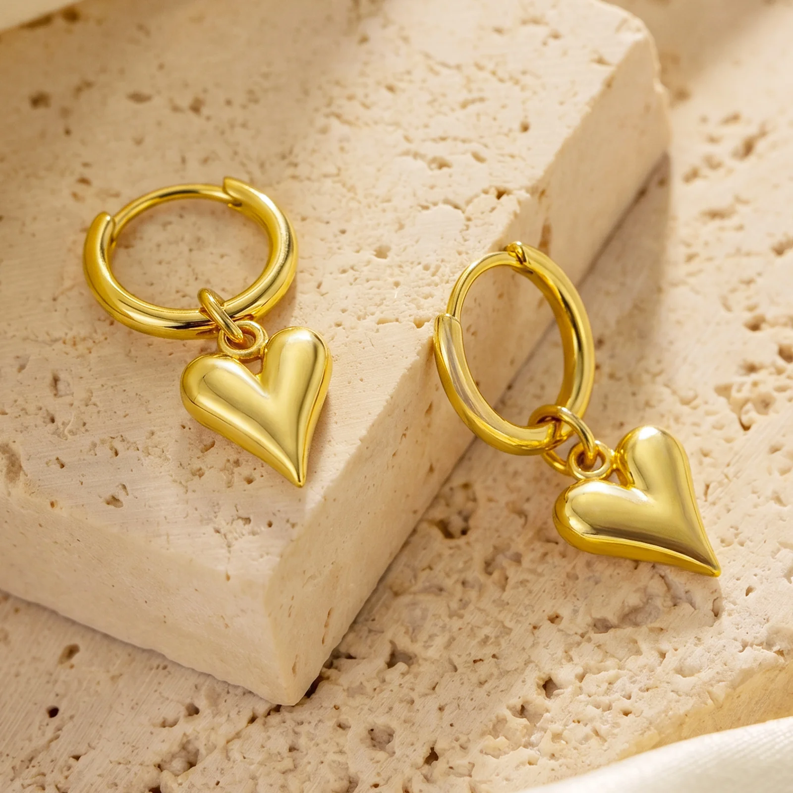 Ren Ren Gold Heart Love Earrings - Image 2