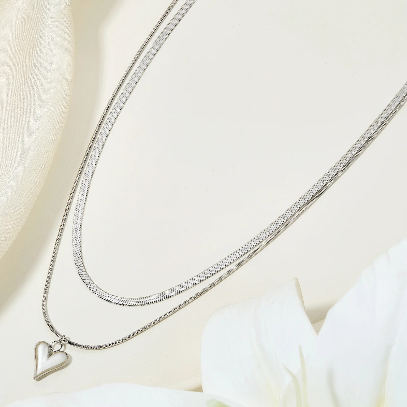 Renika Silver Love Necklace - Image 2