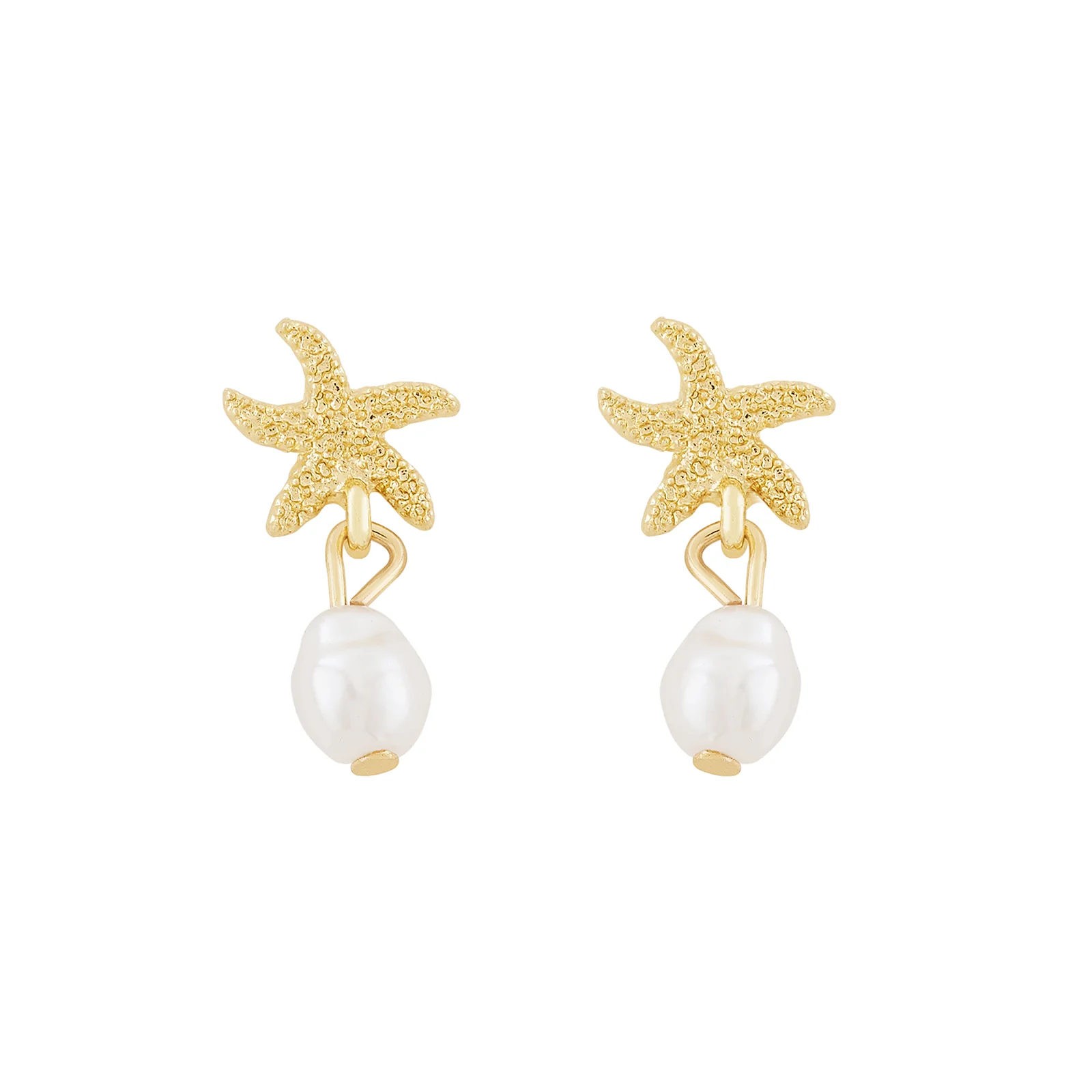 Rio Starfish Gold Seashells Earrings - Image 3