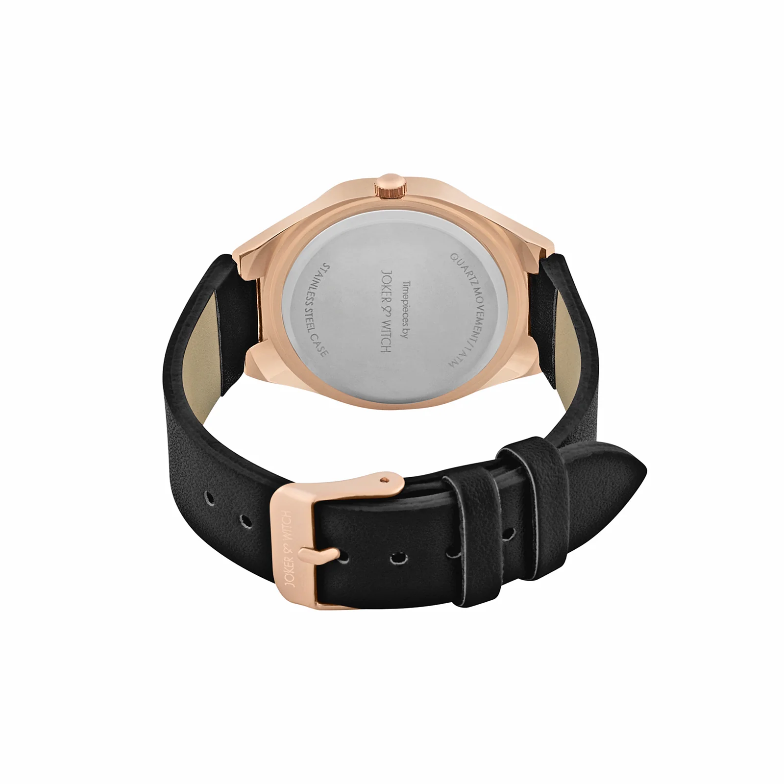 Roey Rose Gold Sunray Dial Black PU Strap Women's Watch - Image 6