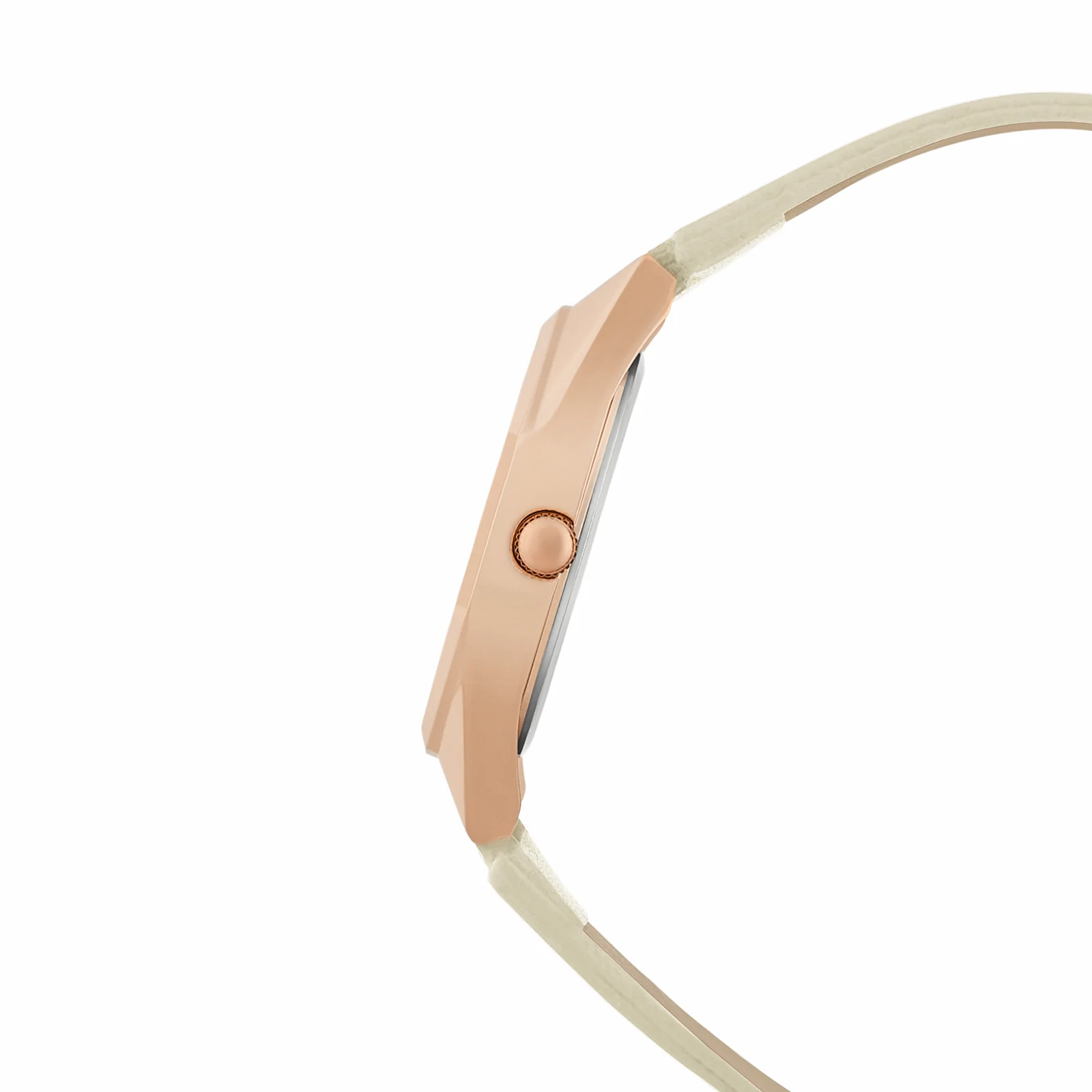 Roey Rose Gold Sunray Dial Offwhite PU Strap Women's Watch - Image 5