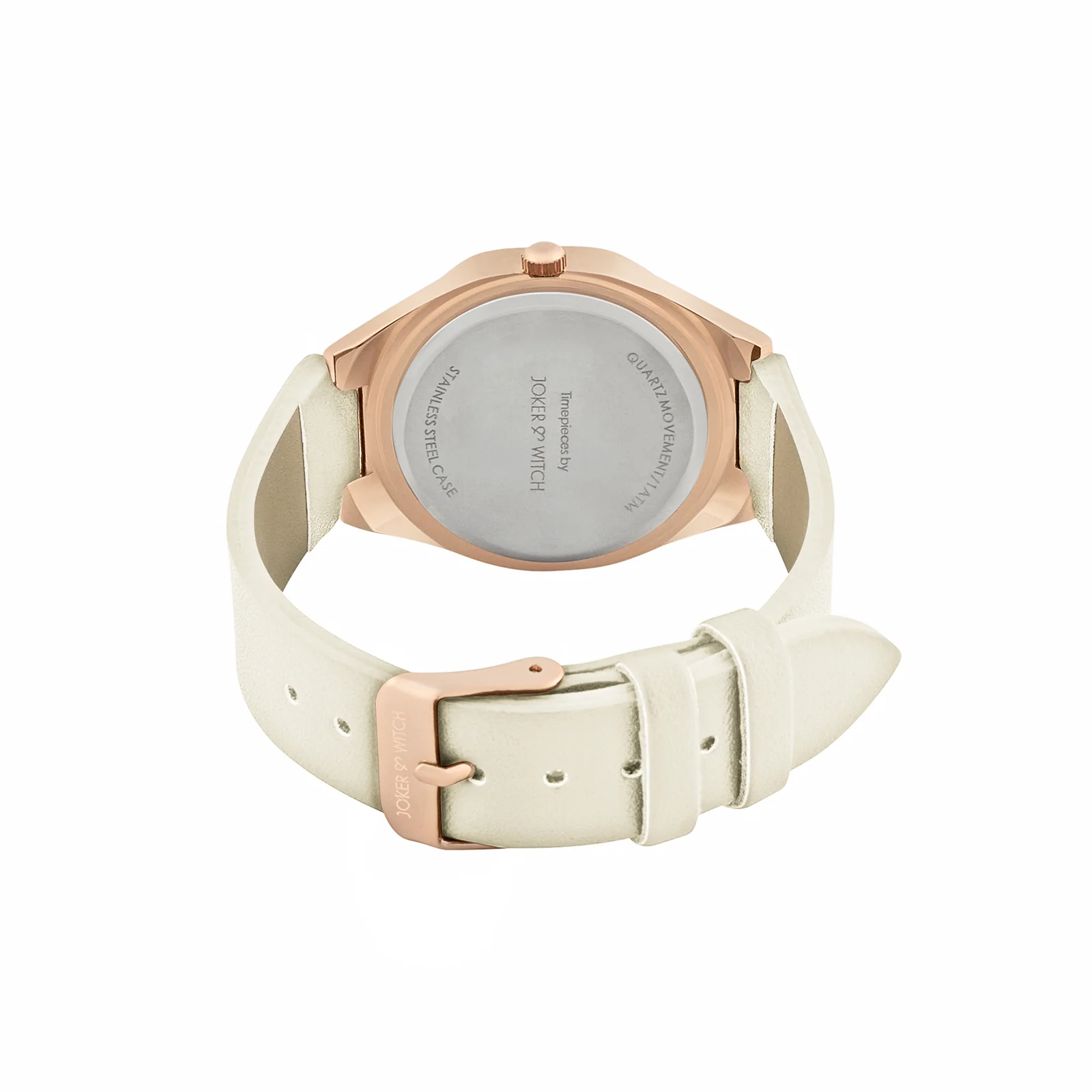 Roey Rose Gold Sunray Dial Offwhite PU Strap Women's Watch - Image 6