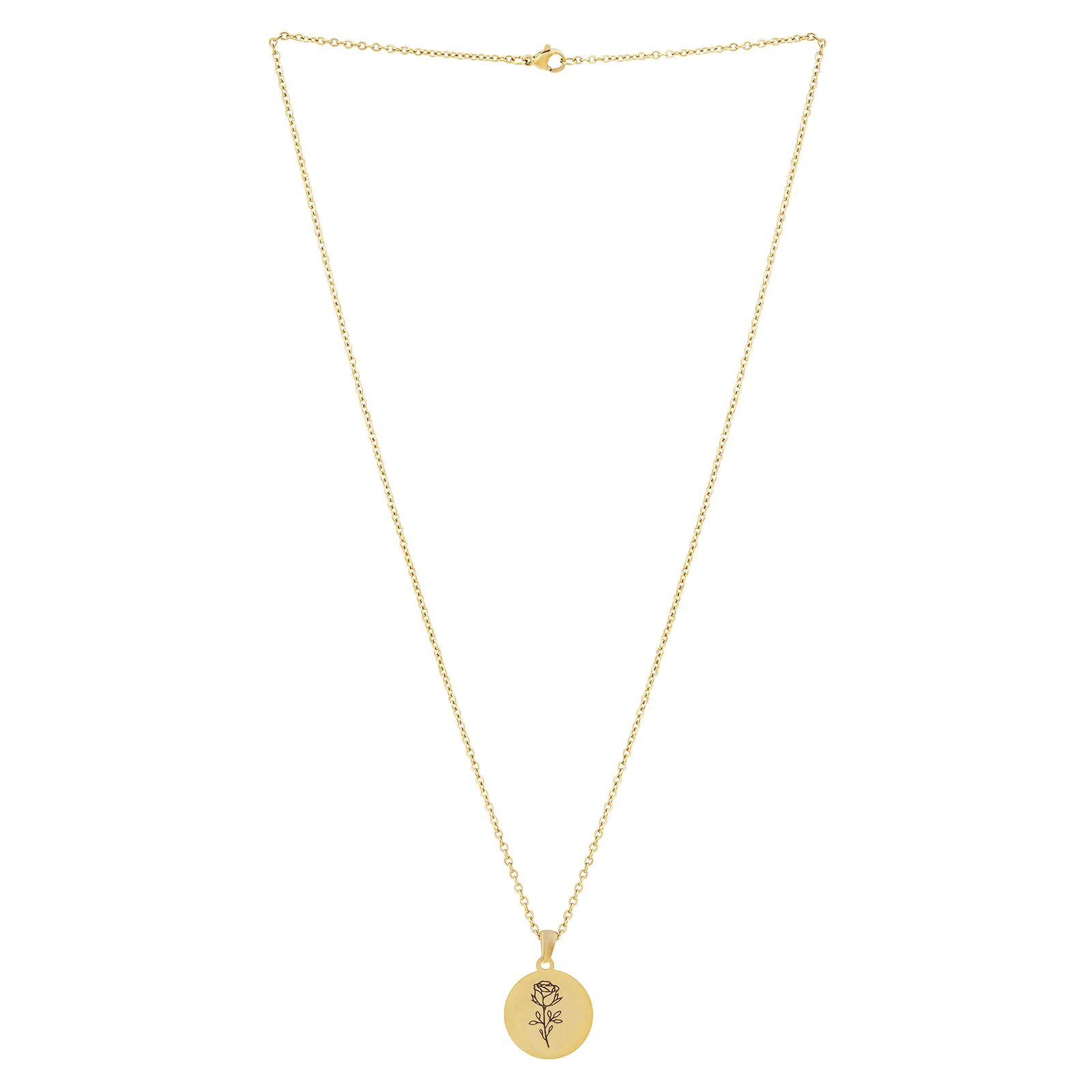 Rosette Gold Women's Round Mantra Necklace - Image 3
