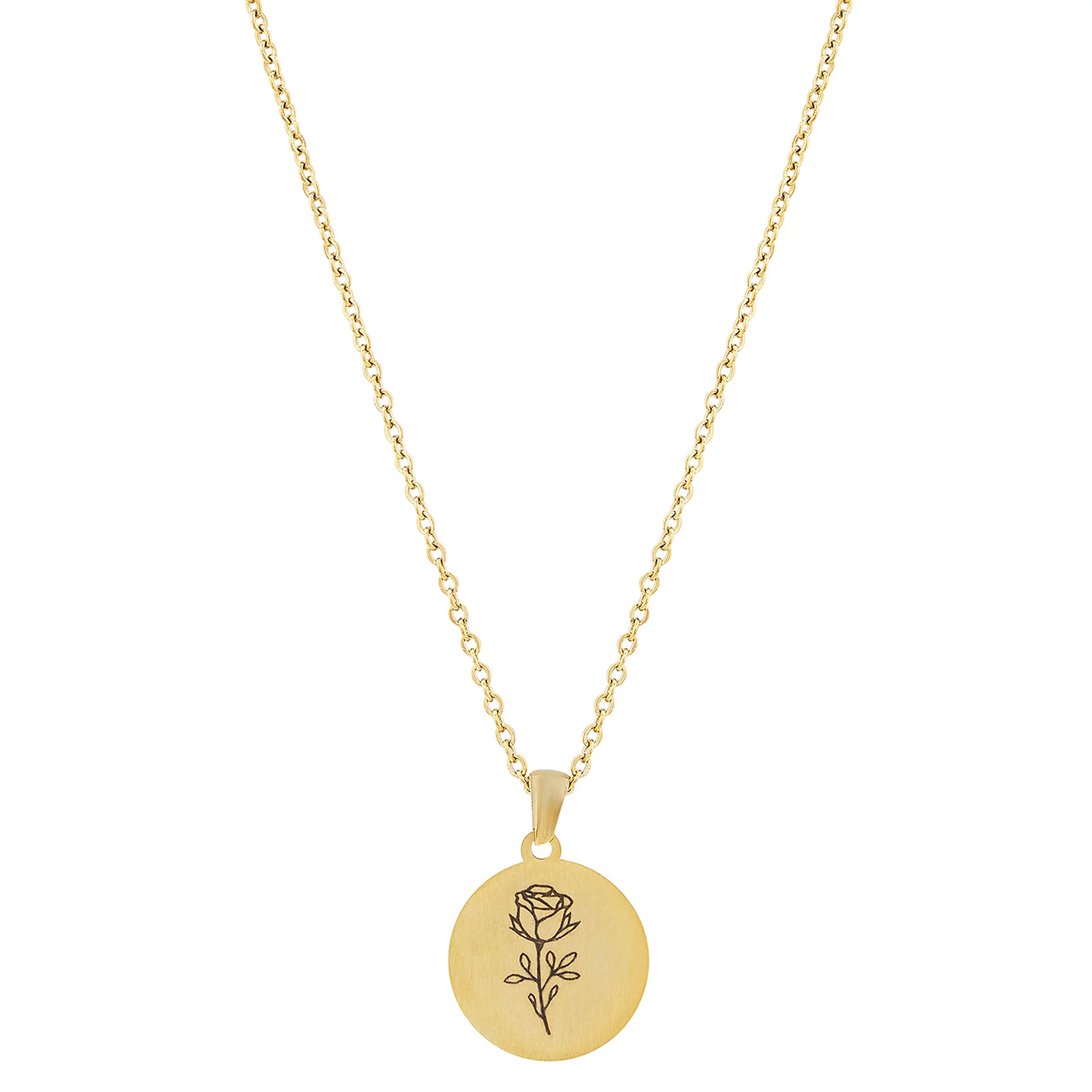 Rosette Gold Women's Round Mantra Necklace - Image 5