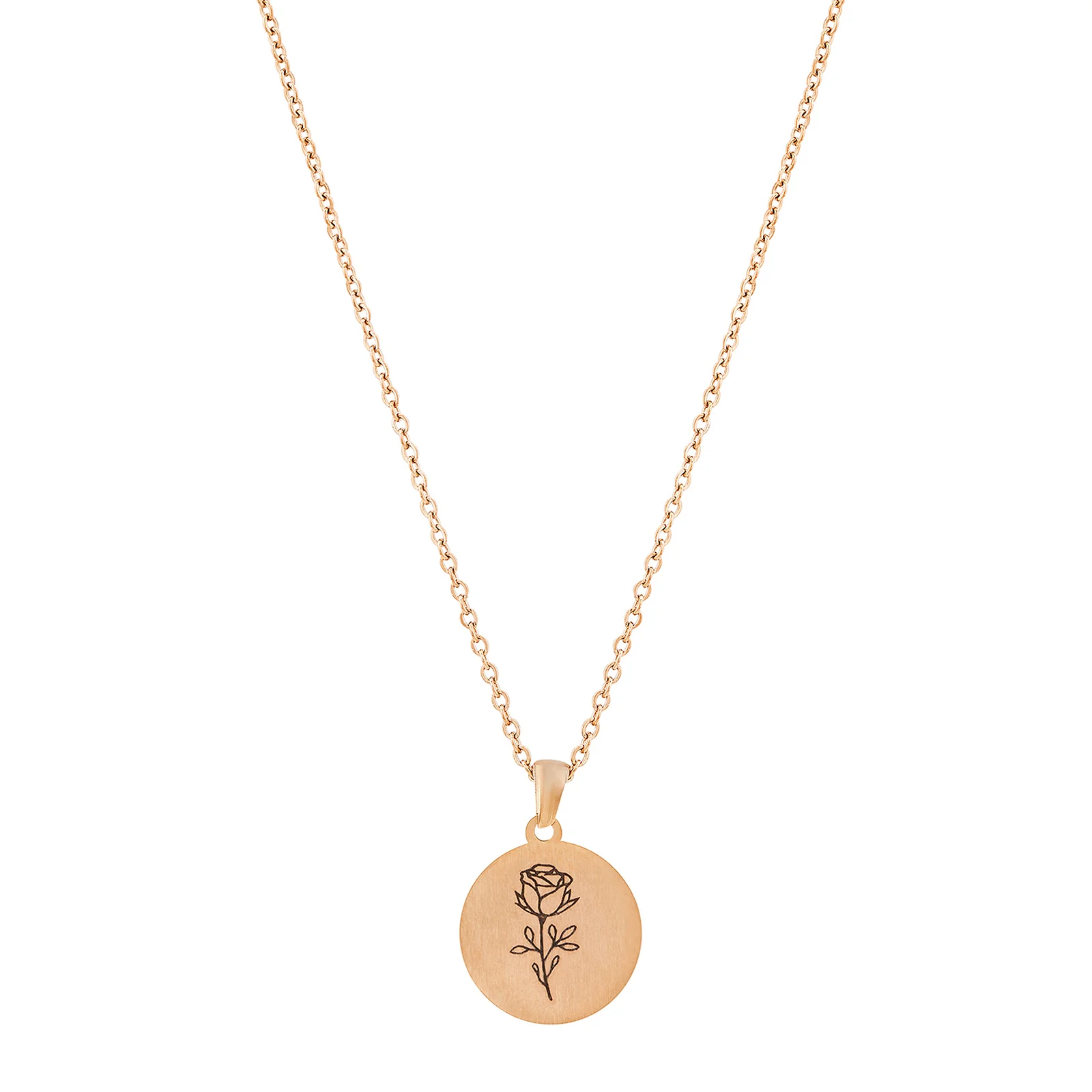 Rosette Rose Gold Women's Round Mantra Necklace - Image 5