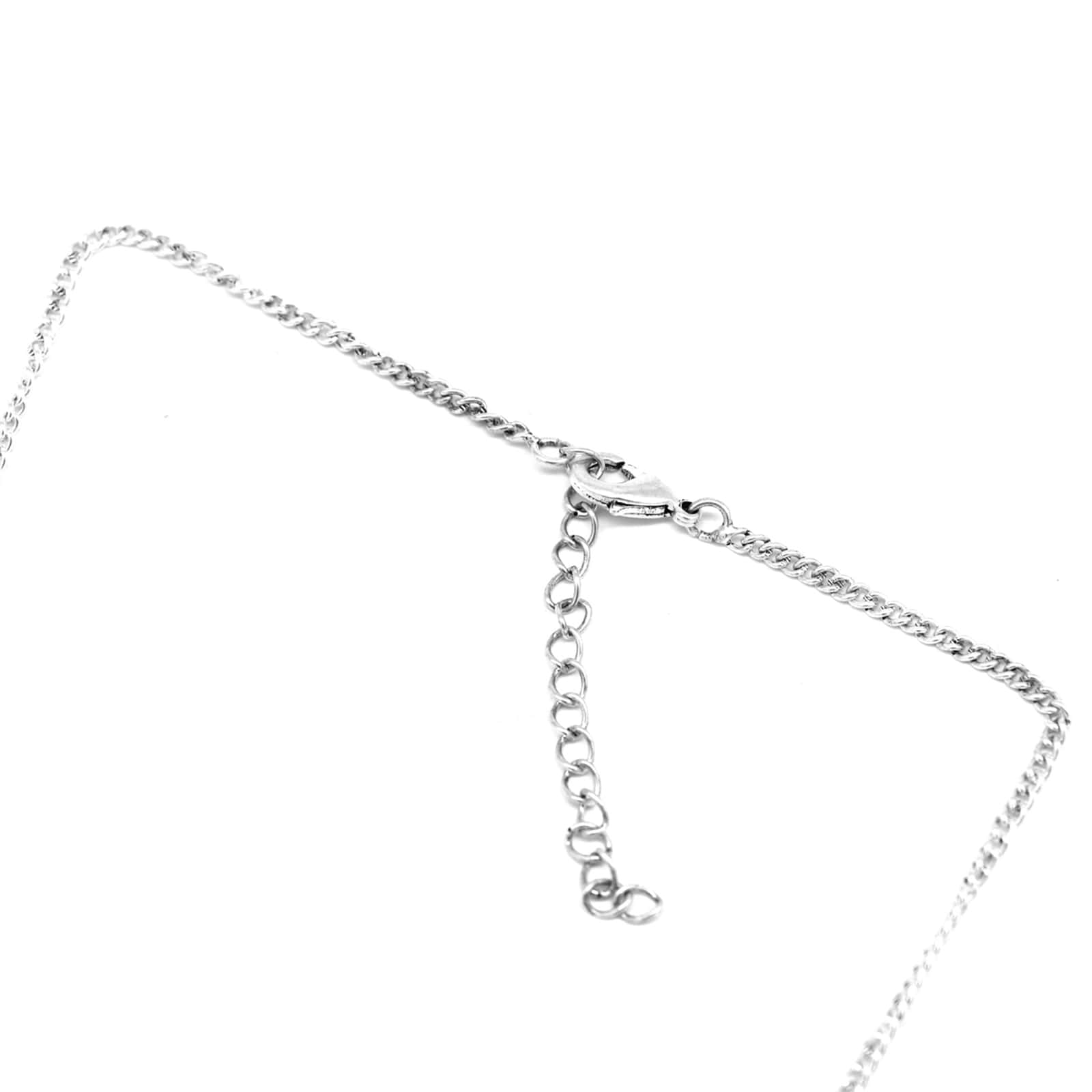 Saadhvi Silver Oxidised polki Necklace Set - Image 7