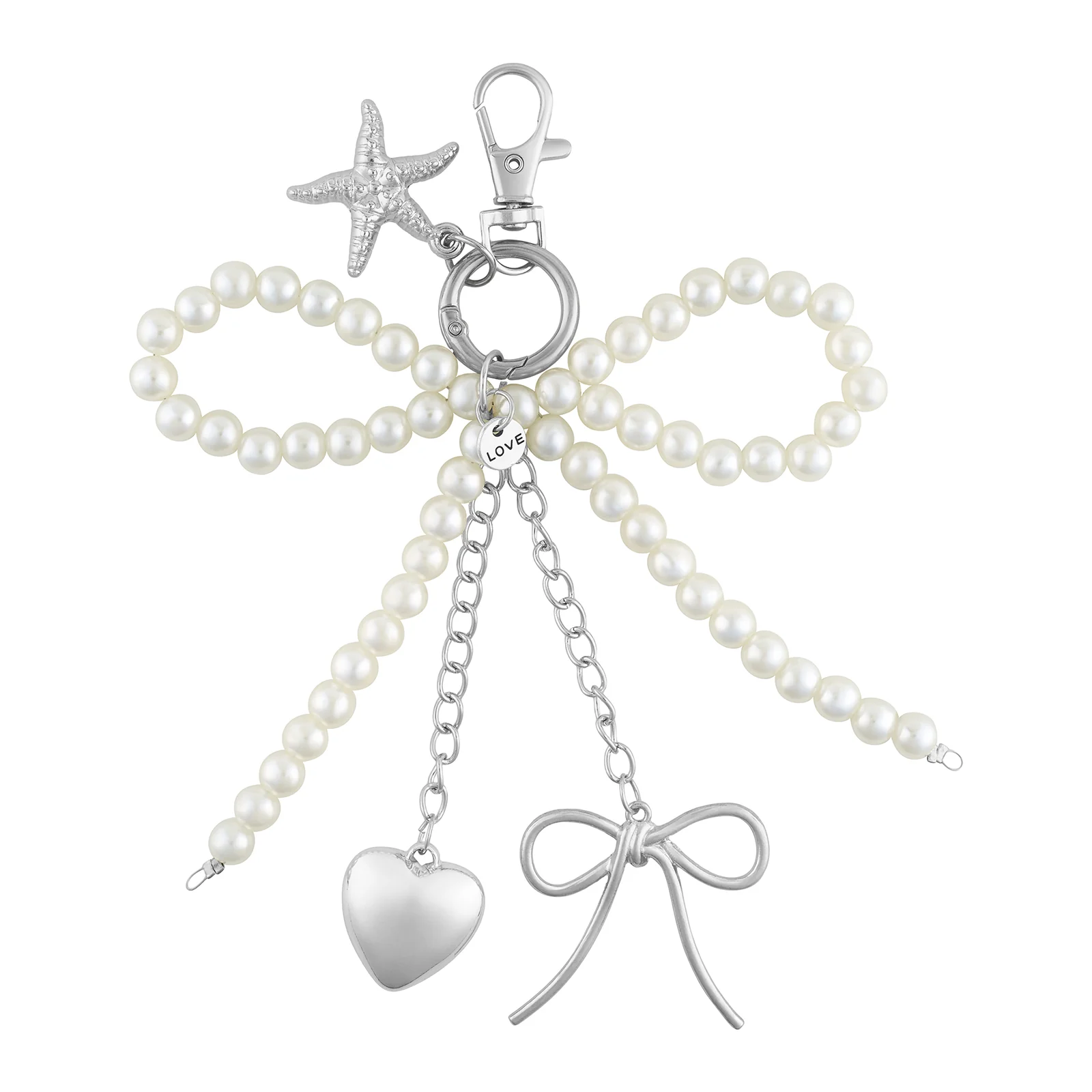 Sea Pearlie Silver Bow Bag Charm - Image 4