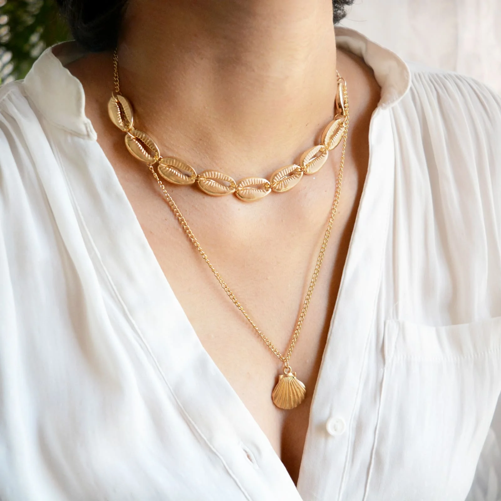 Sea Shells Layered Necklace