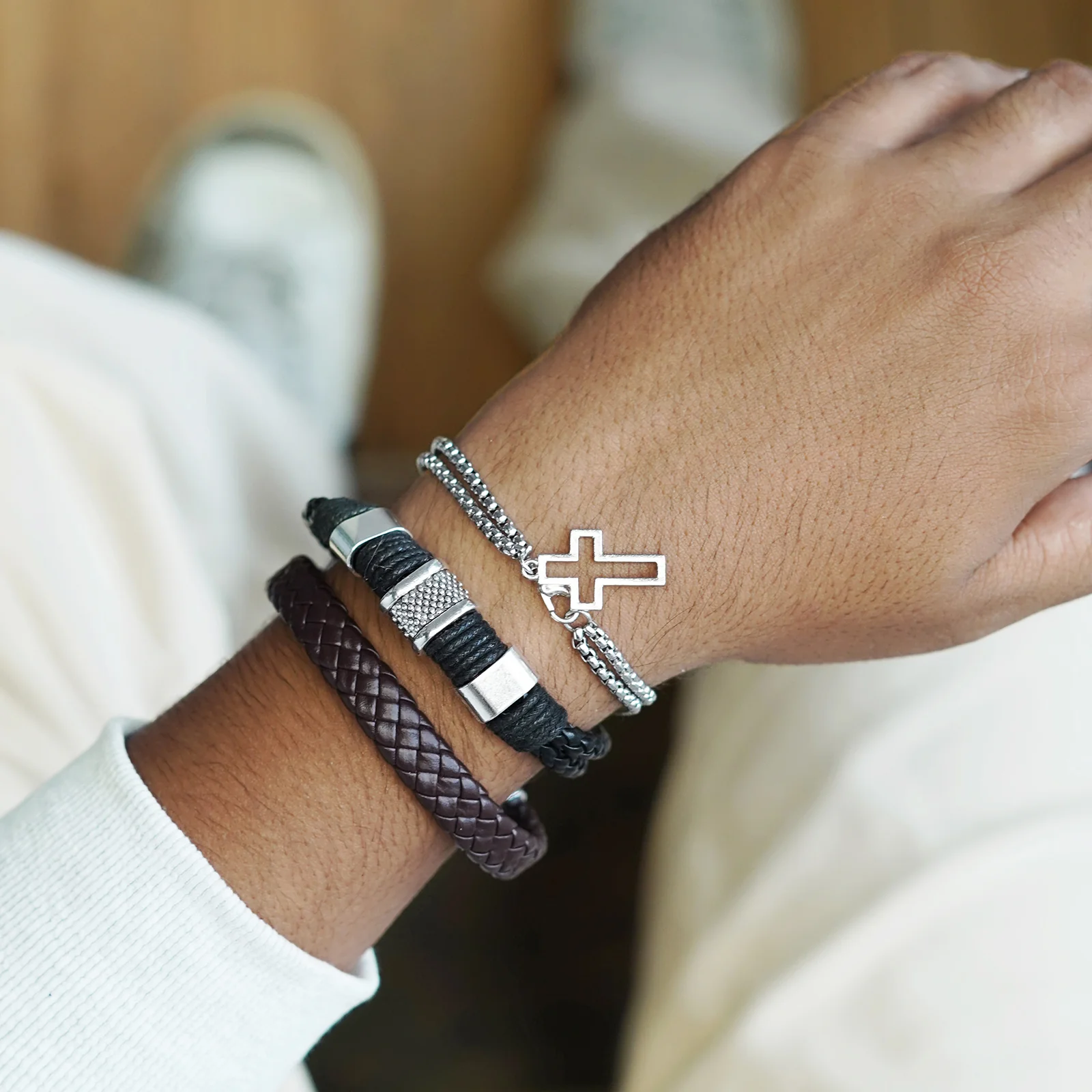 Sean Set of 3 Mens Bracelet Set
