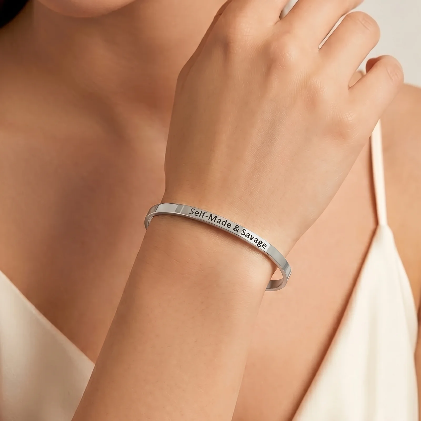 Self-Made & Savage Silver Mantra Band - Image 2