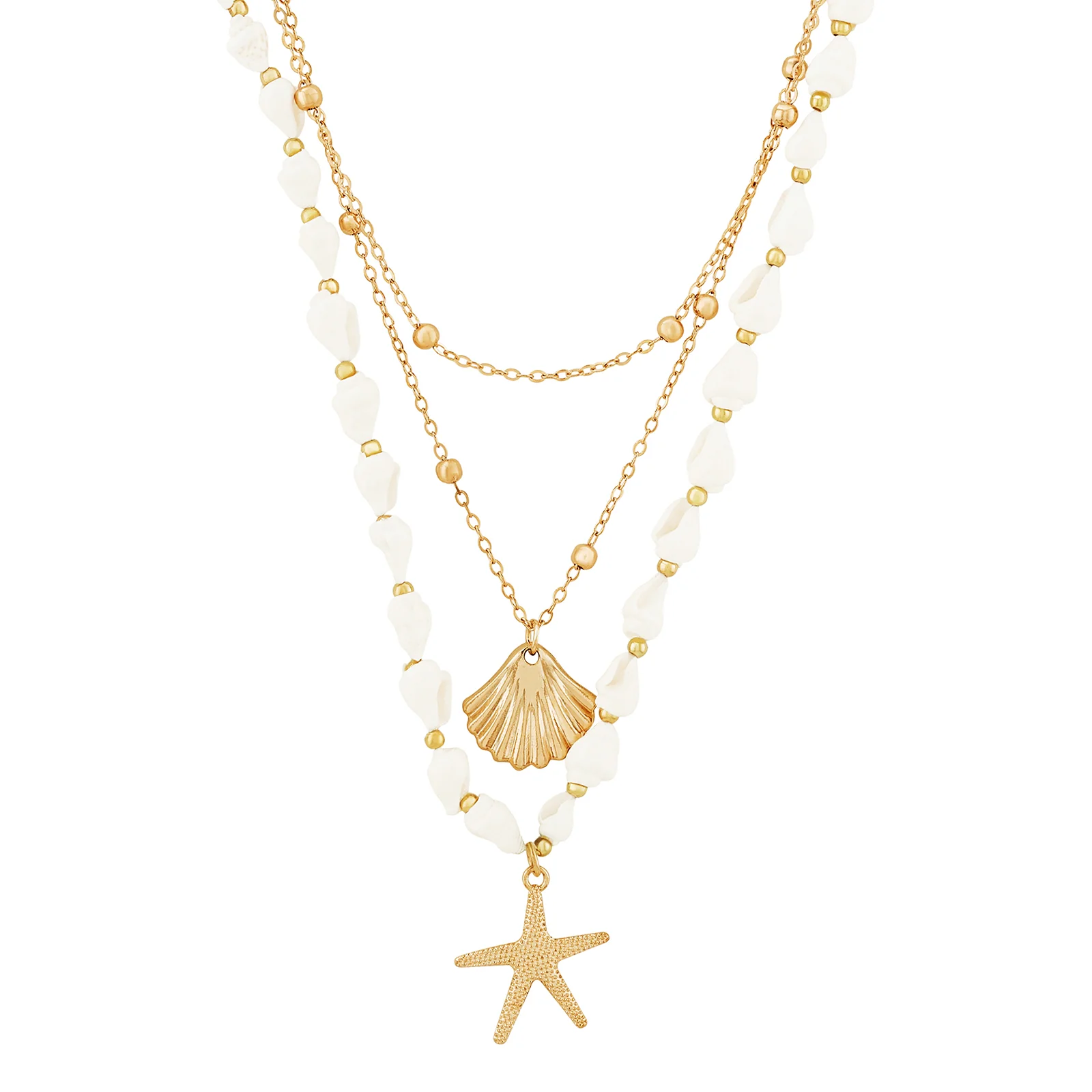 Sephra Gold Layered Seashells Necklace - Image 4