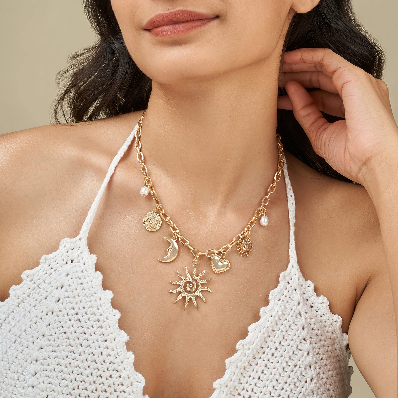 Seraya Golden Charm Necklace