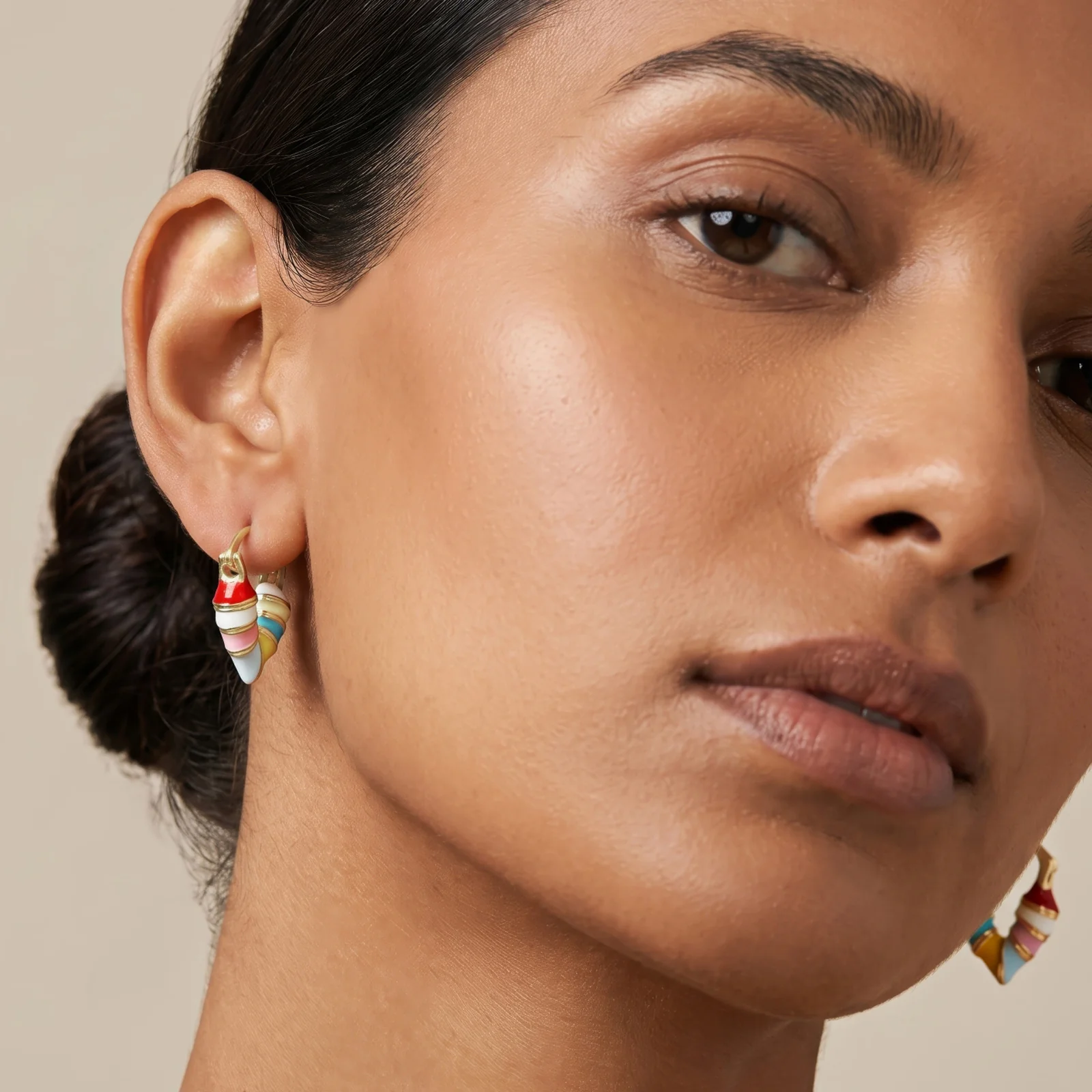 Serene Heart Shaped Multicolor Love Earrings - Image 2