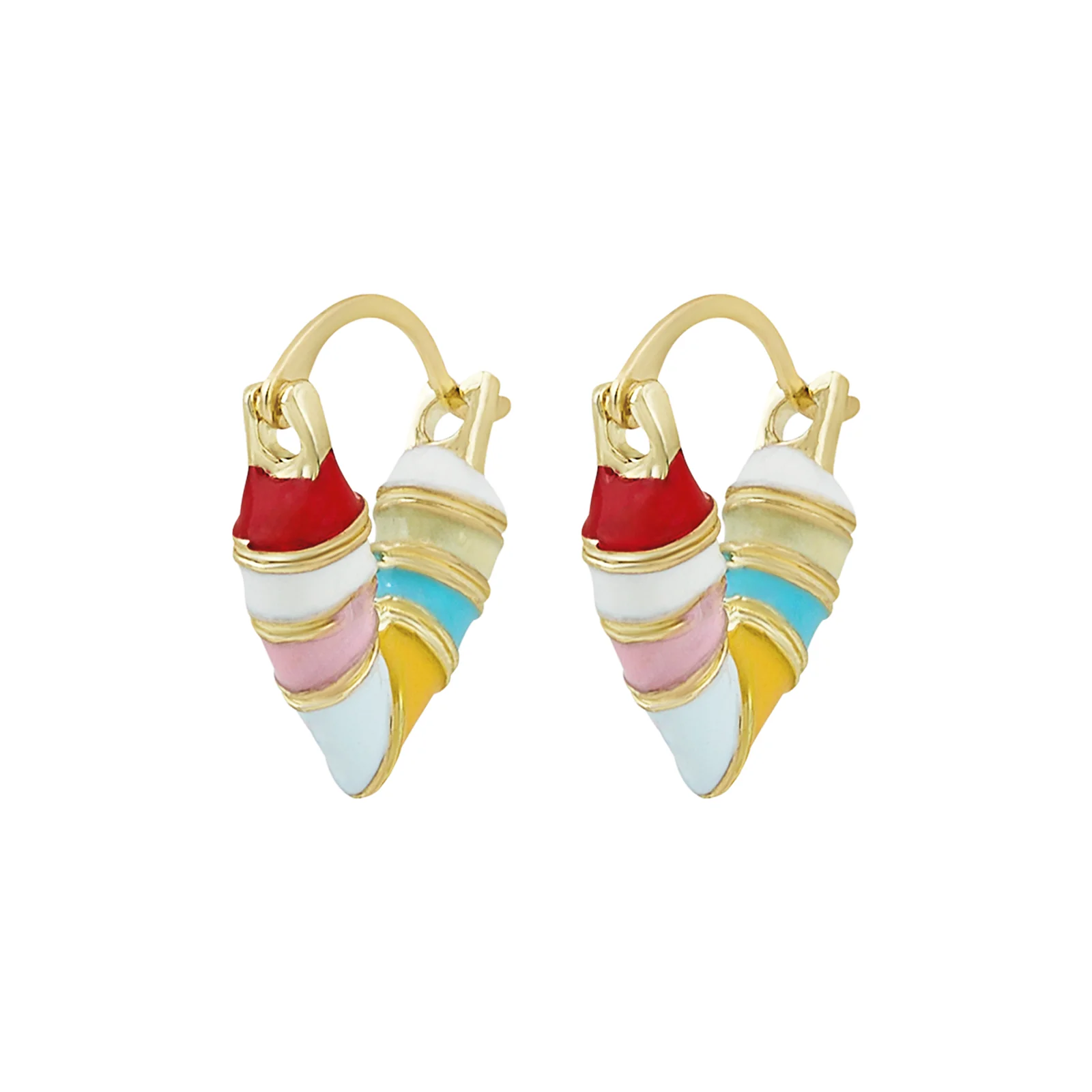 Serene Heart Shaped Multicolor Love Earrings - Image 3