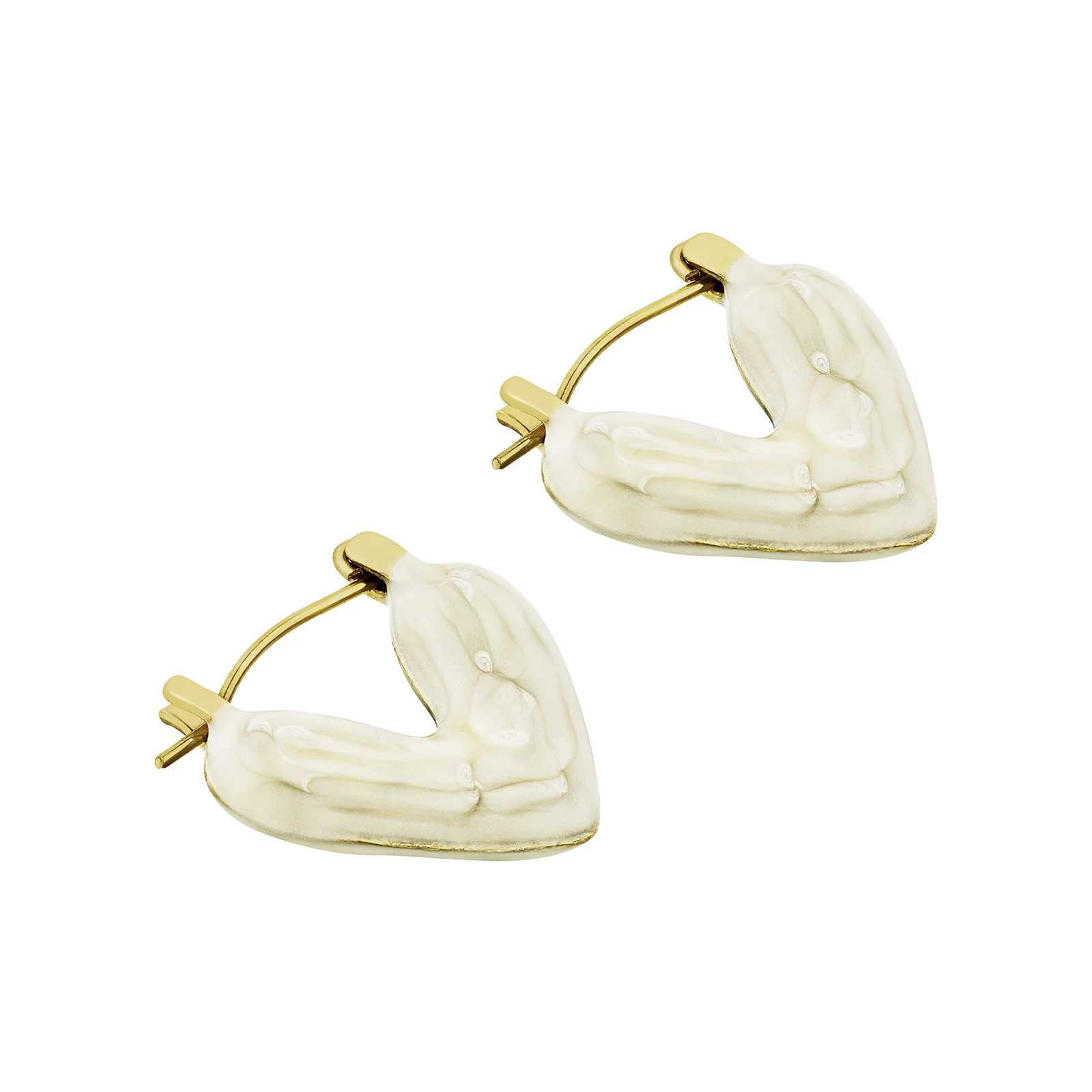 Serene Heart Shaped Pearl Love Earrings - Image 4