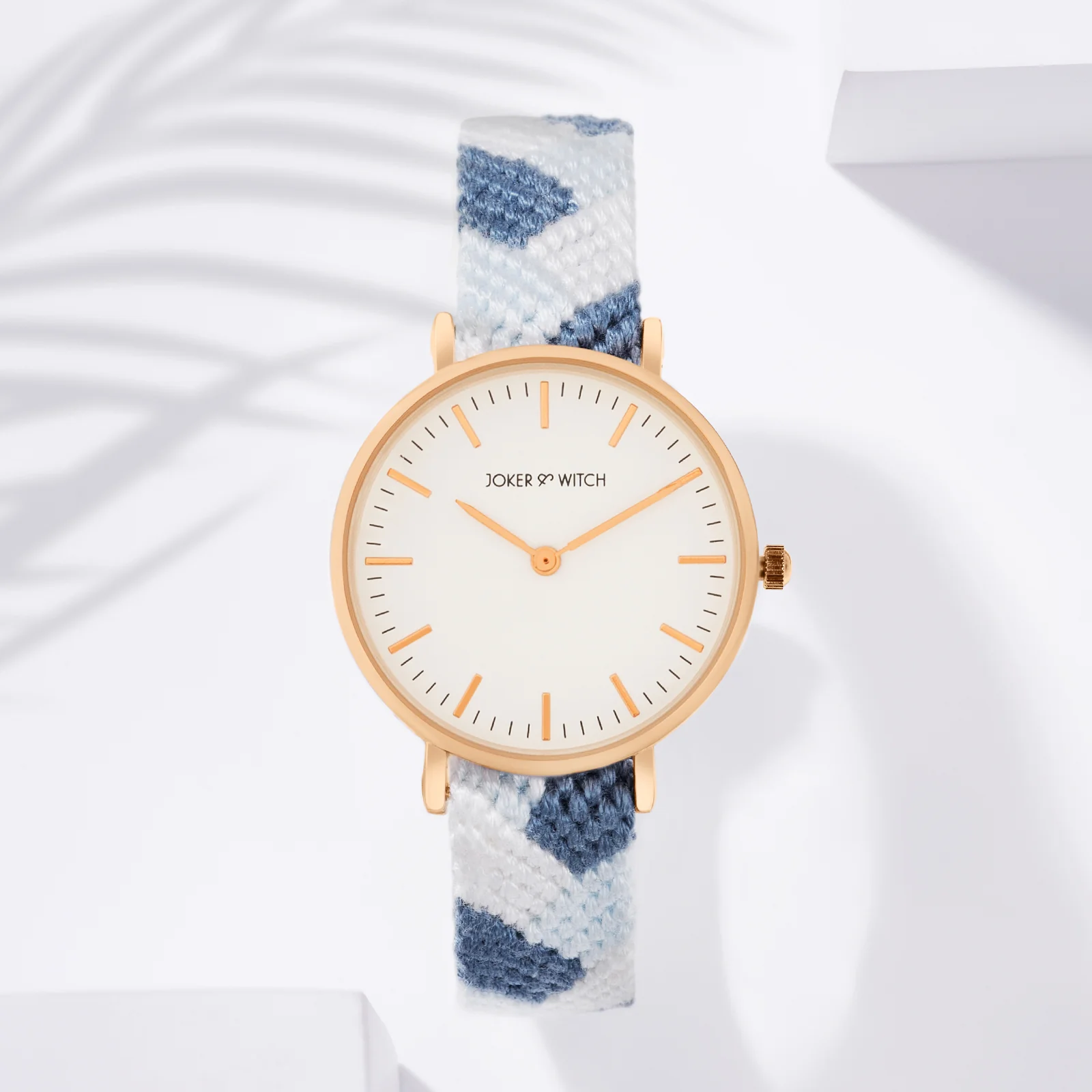 Serenity Loom White Medium Dial Blue Macrame Strap Women's Watch