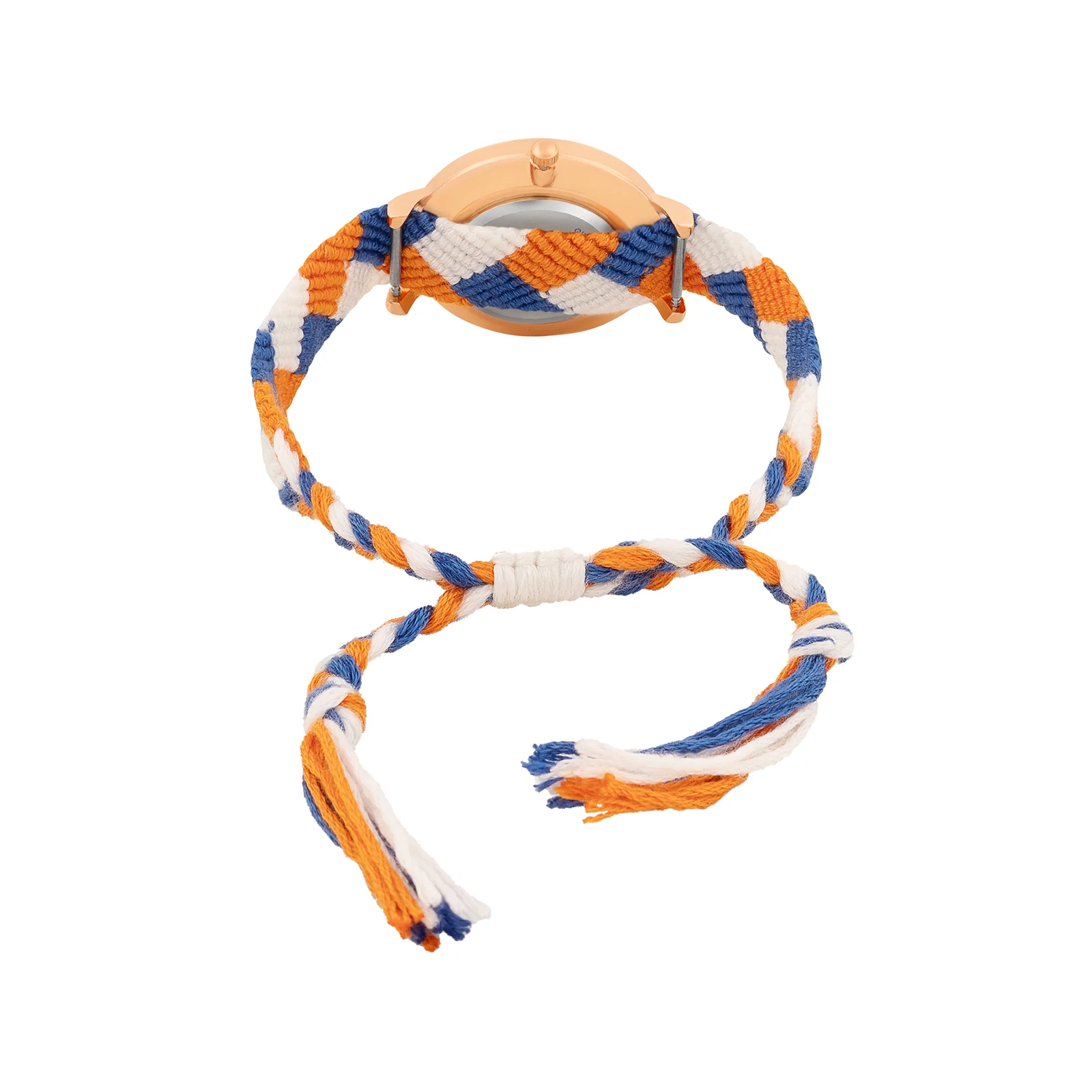 Serenity White Medium Dial Multicolor Macrame Strap Women's Watch - Image 6