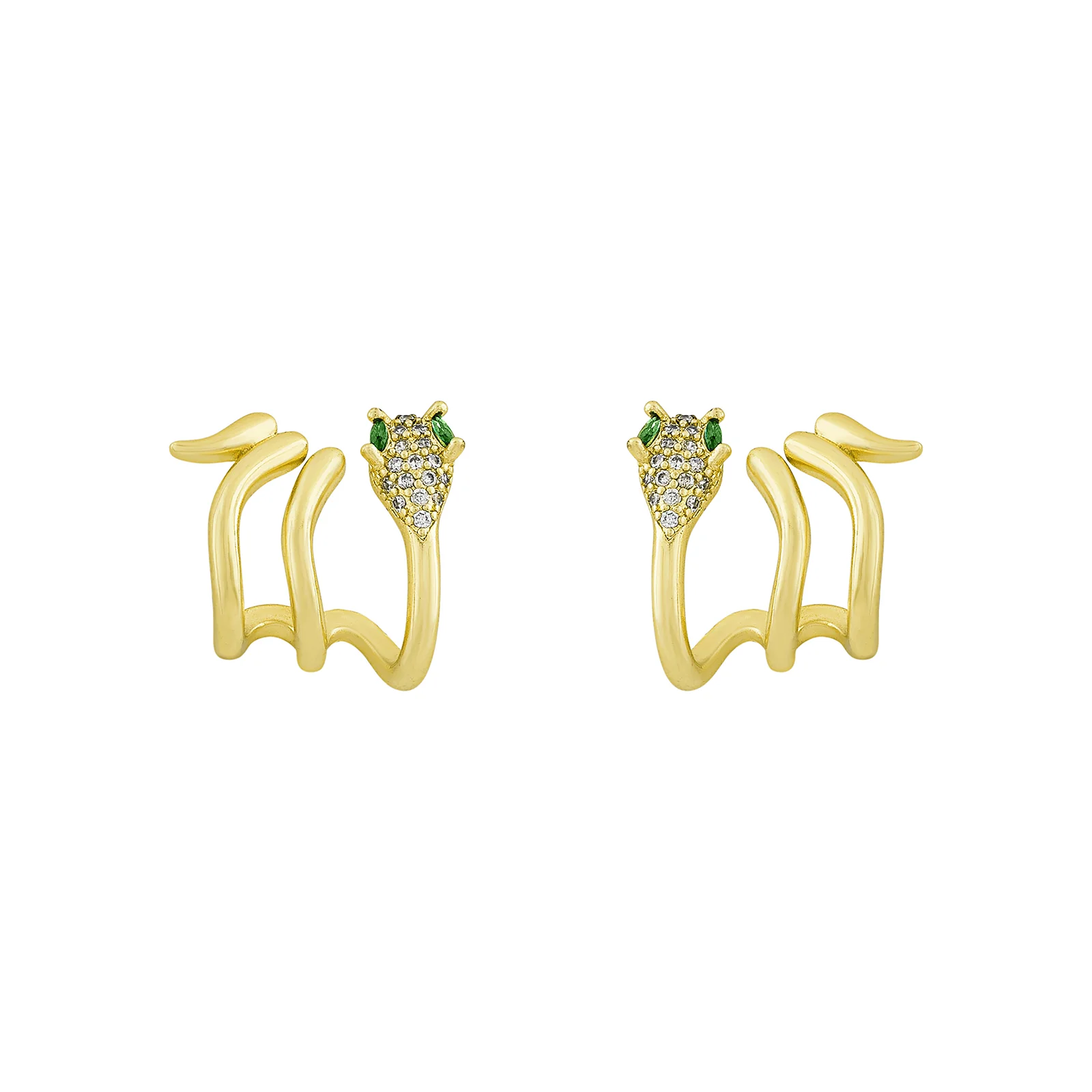 Serpentina Gold Snake Earrings - Image 3