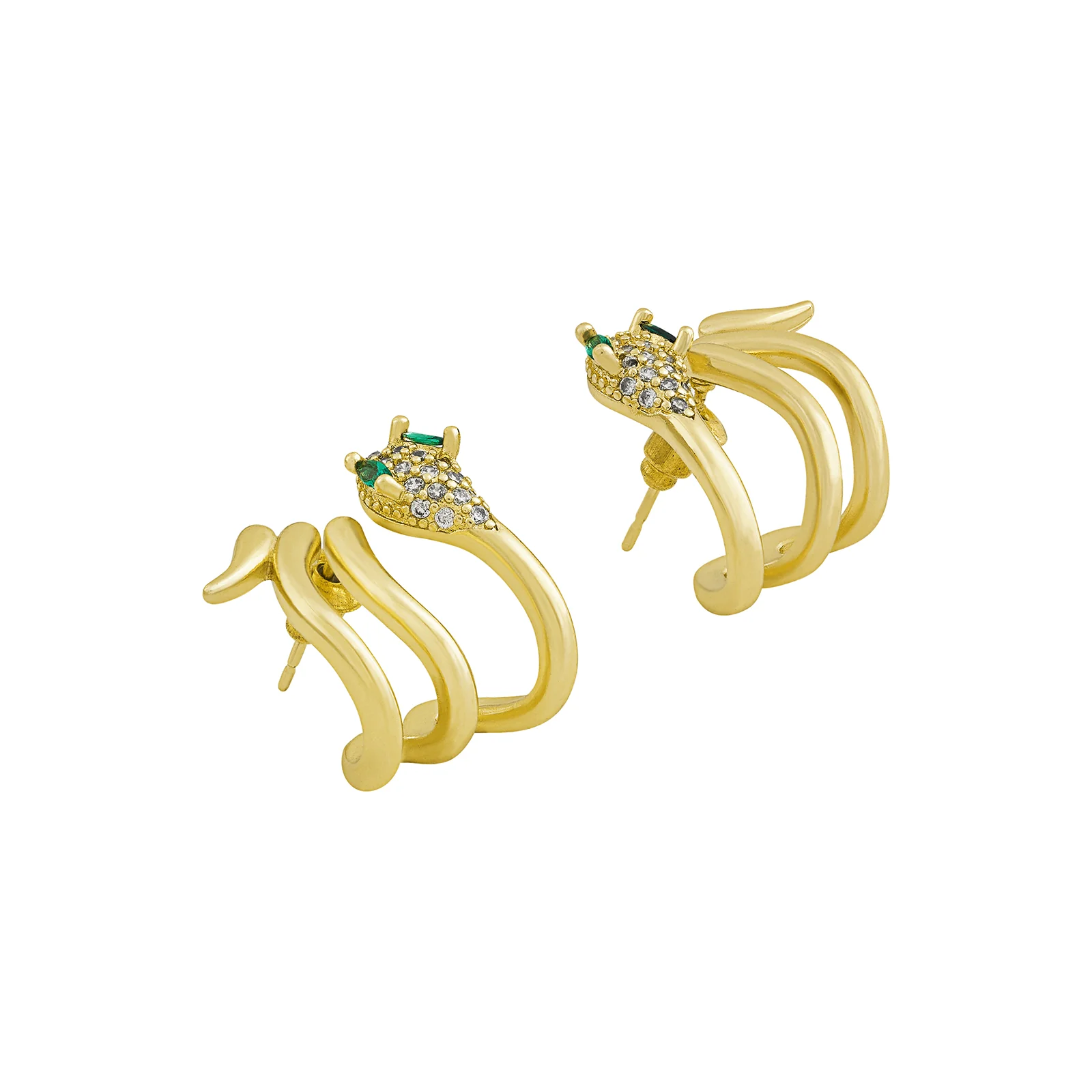 Serpentina Gold Snake Earrings - Image 4