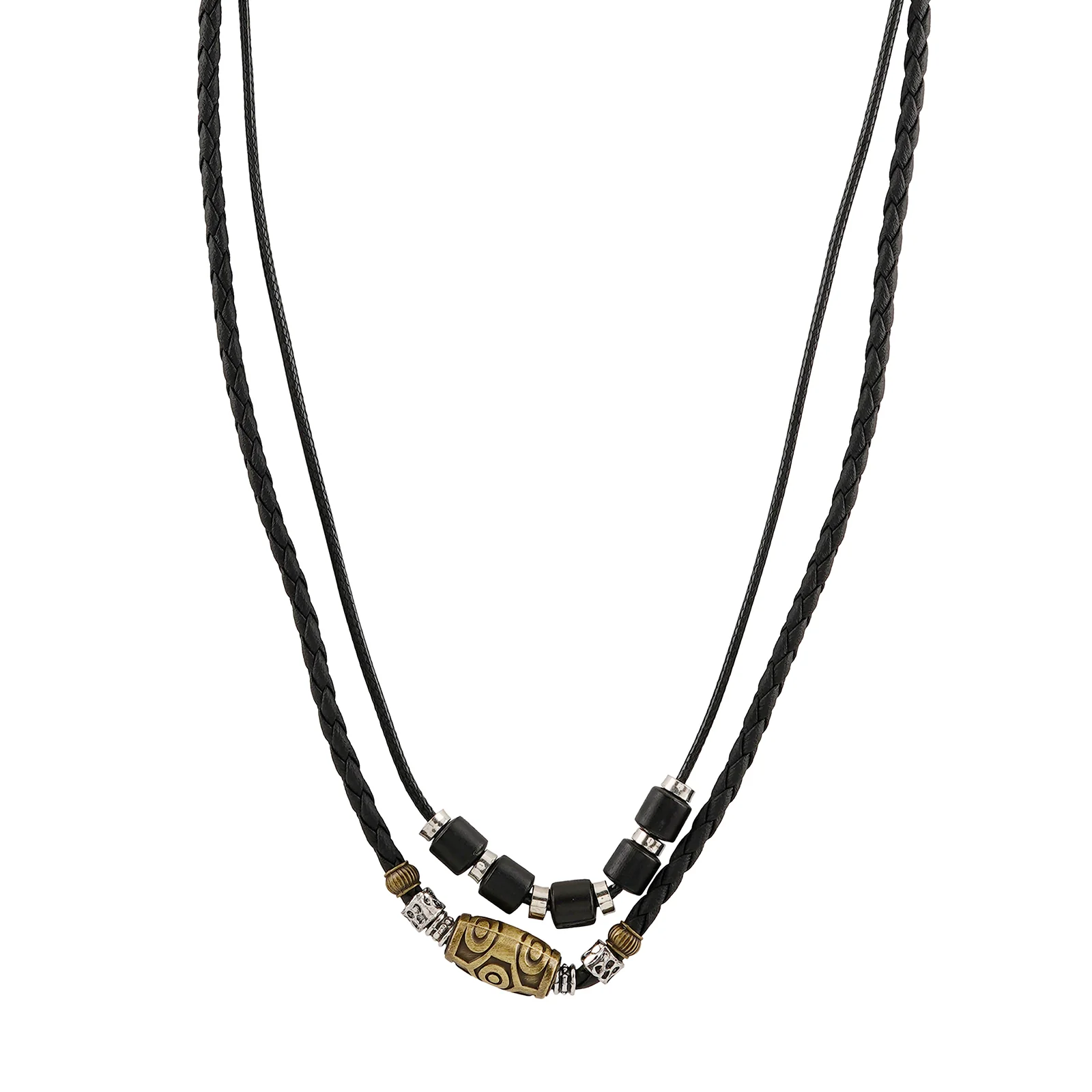 Severus Men's Black Layered Necklace - Image 3