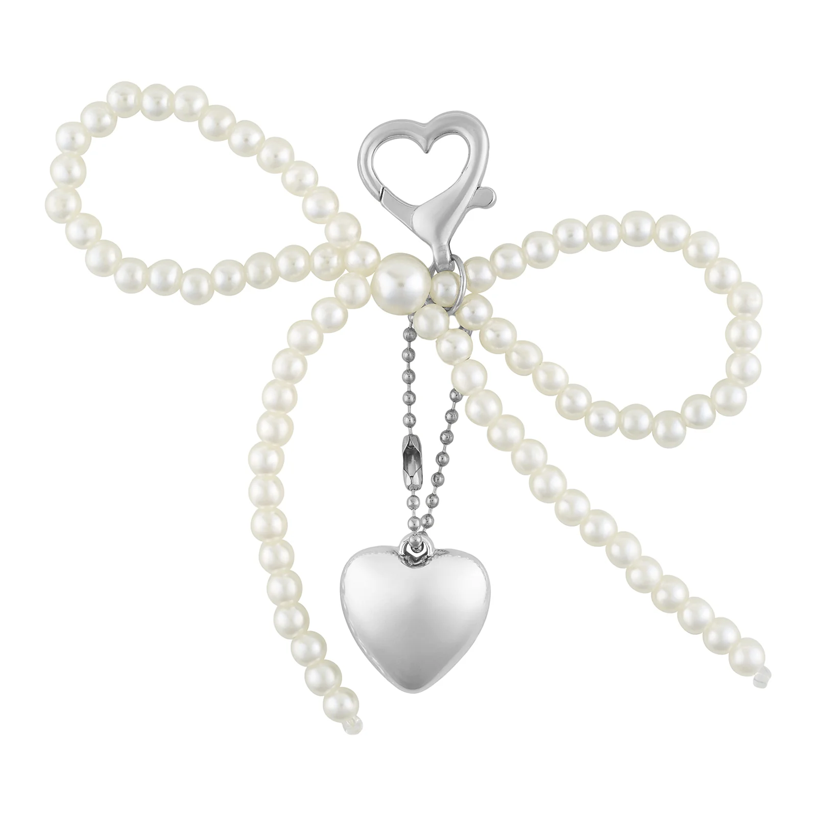 Shimmie Bow White Bag Charm - Image 3