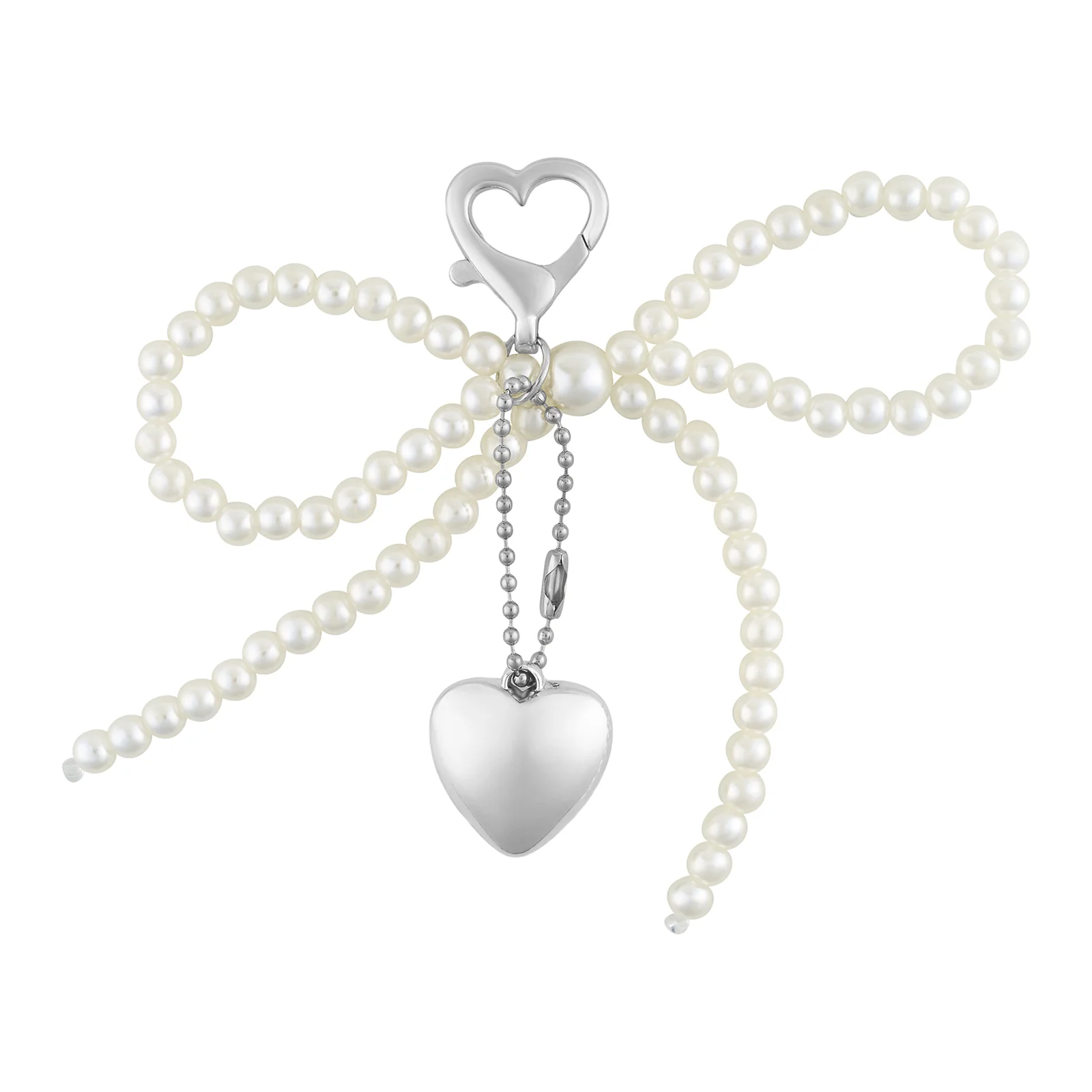 Shimmie Bow White Bag Charm - Image 4