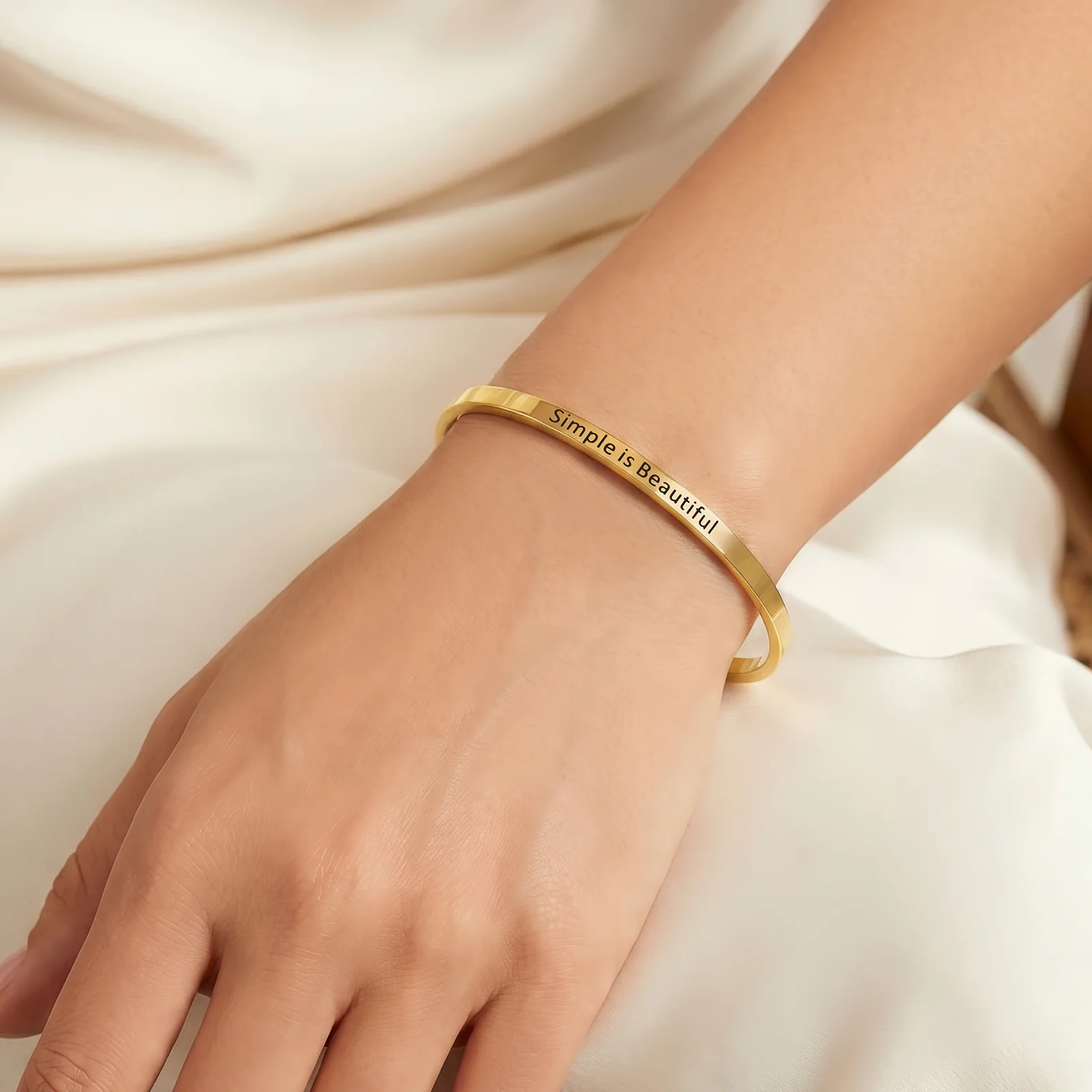 Simple is Beautiful Gold Mantra Band - Image 2