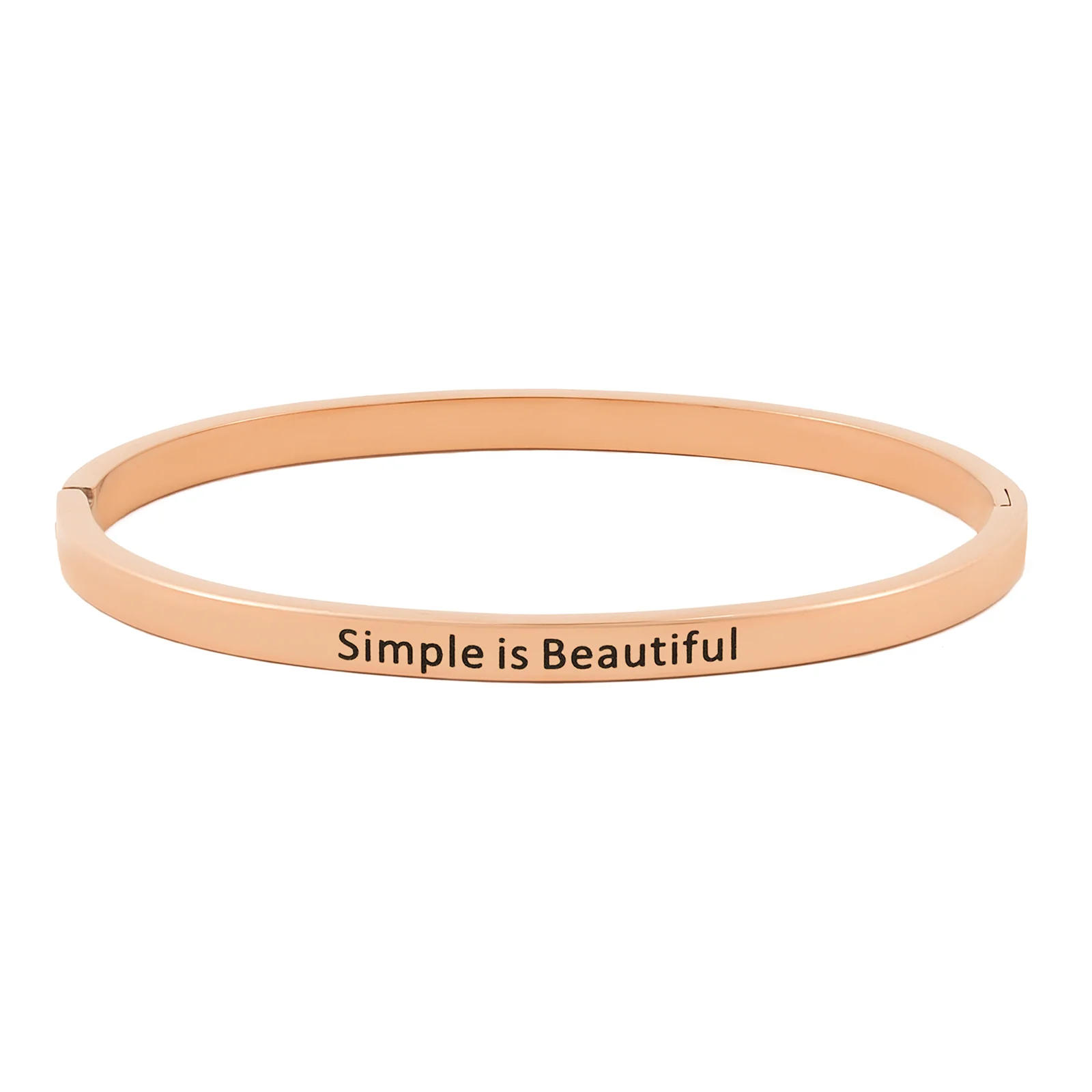 Simple is Beautiful Rose Gold Mantra Band - Image 3