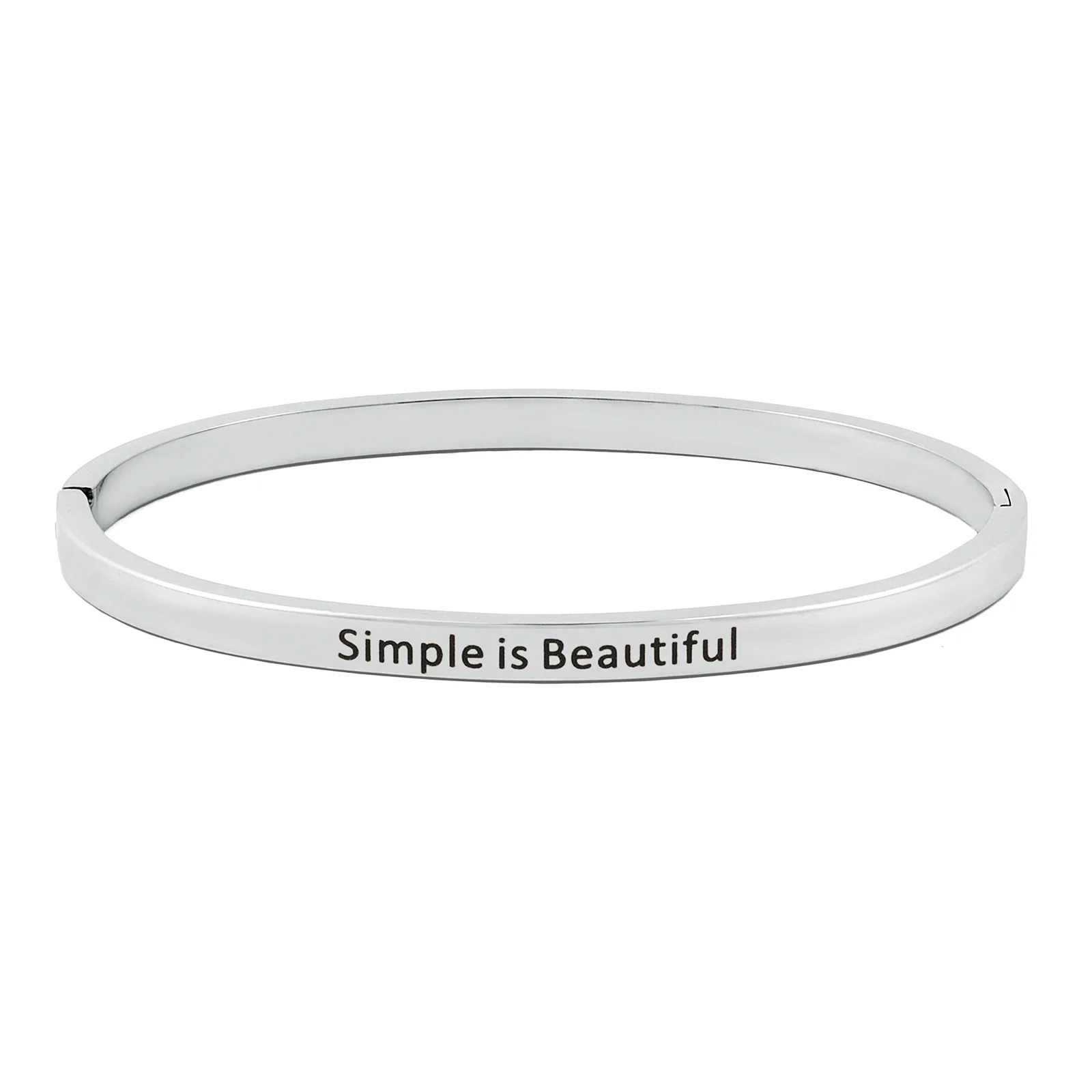 Simple is Beautiful Silver Mantra Band - Image 3