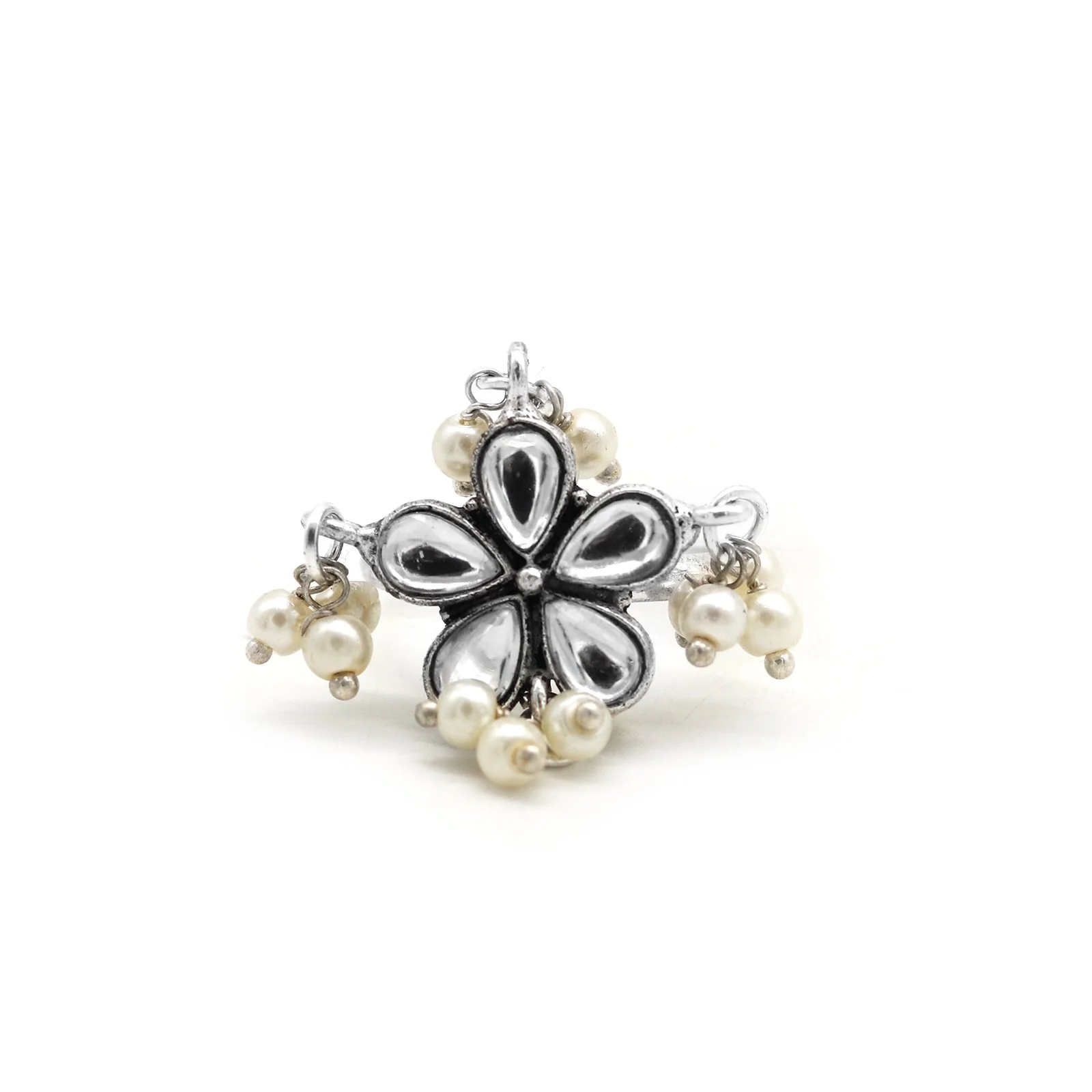 Sitaara polki stone silver oxidized jewellery gift set - Image 6
